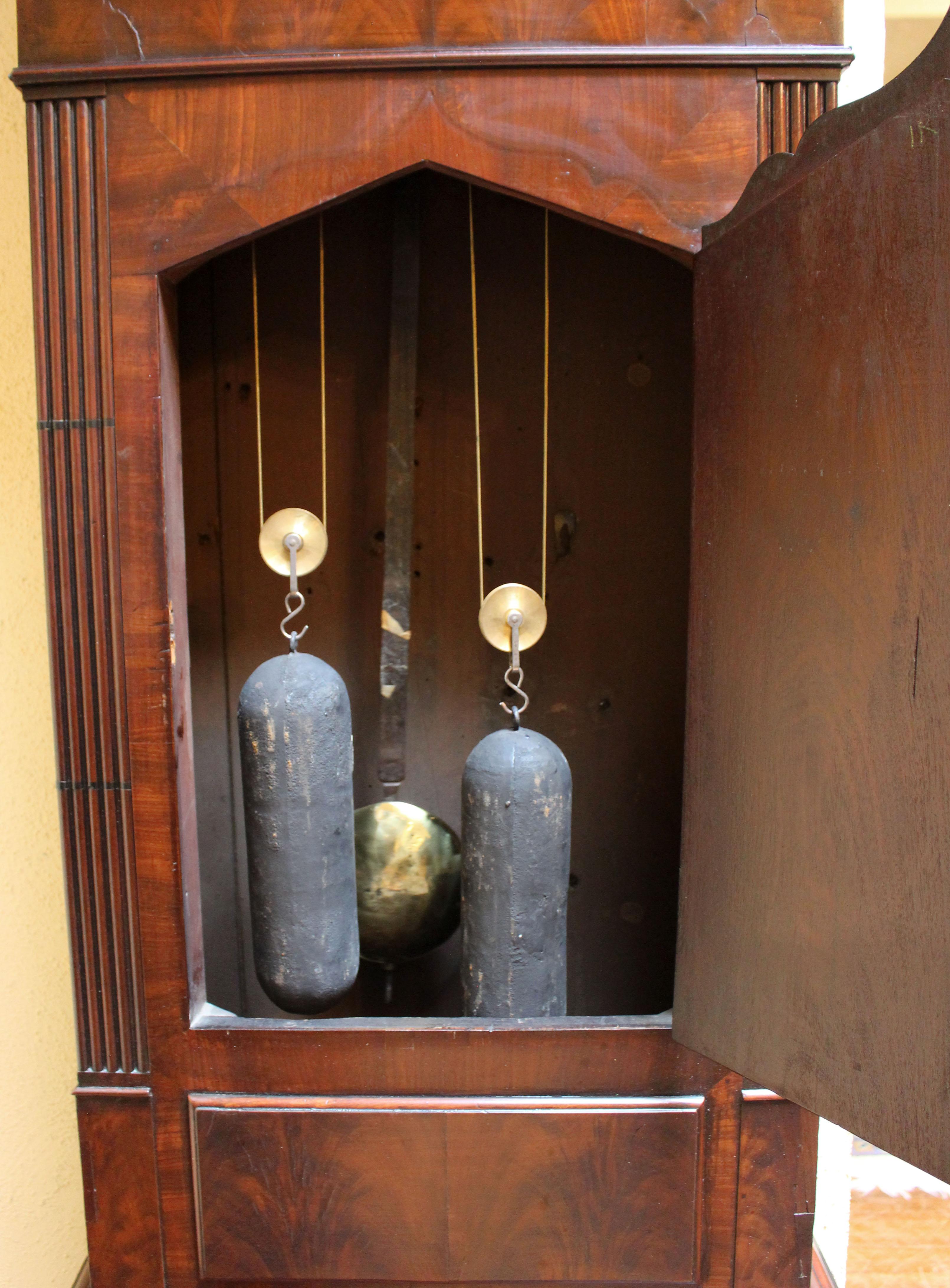 Circa 1830 English Georgian Tall Case Clock For Sale 5