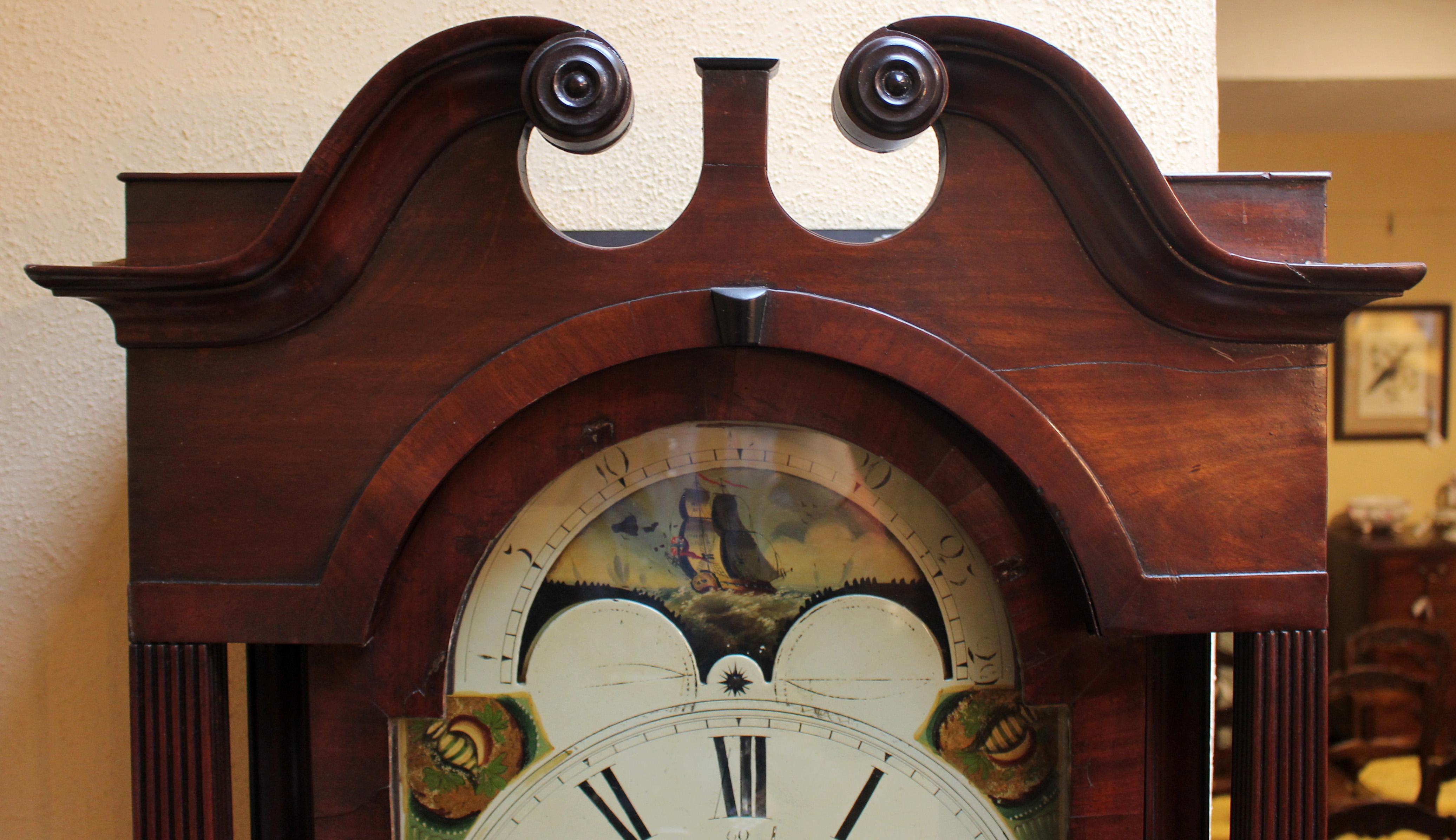 Circa 1830 English Georgian Tall Case Clock In Good Condition For Sale In Chapel Hill, NC