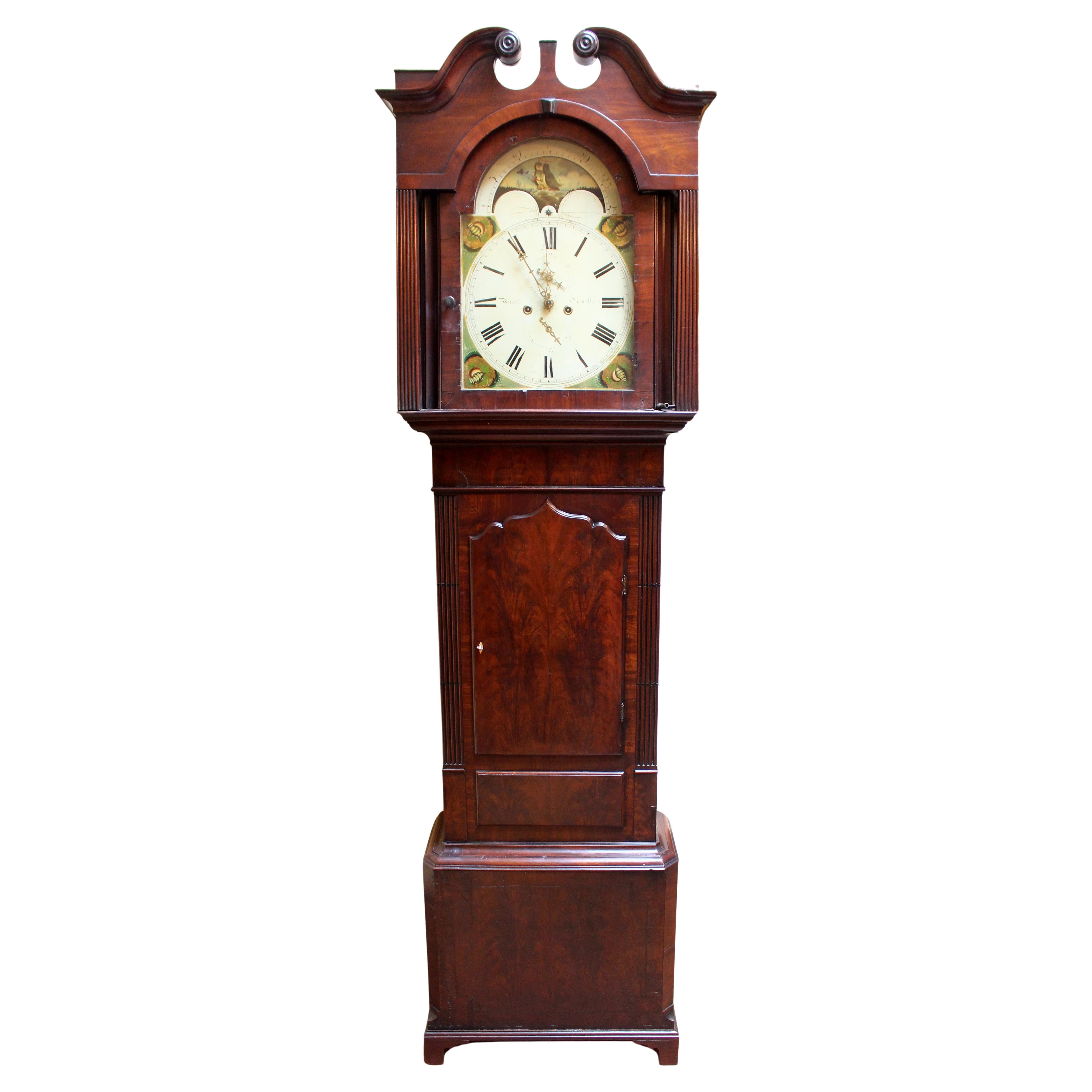 Circa 1830 Reloj inglés georgiano de caja alta