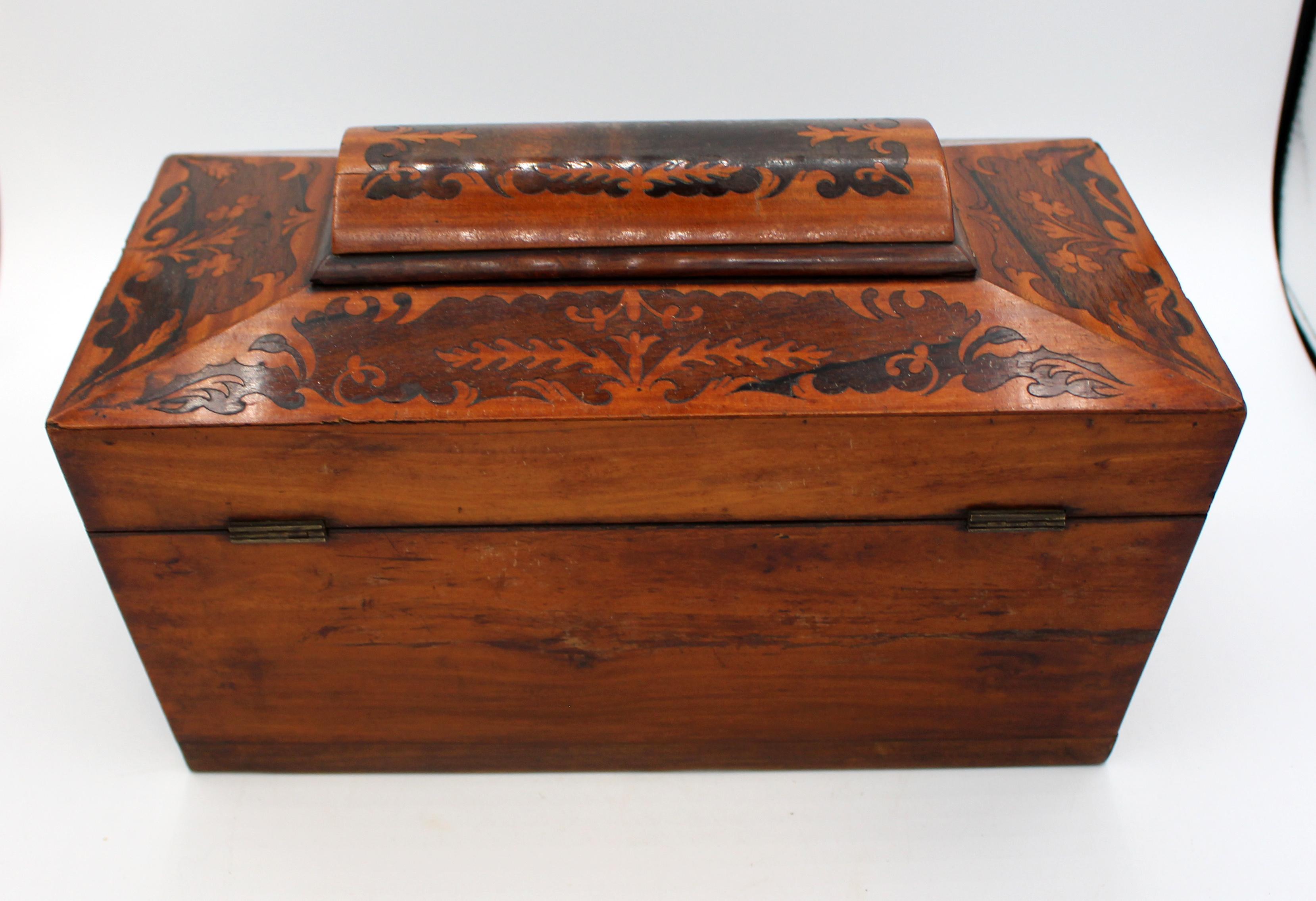 Inlay Circa 1830 English Stag & Naturalistic Box