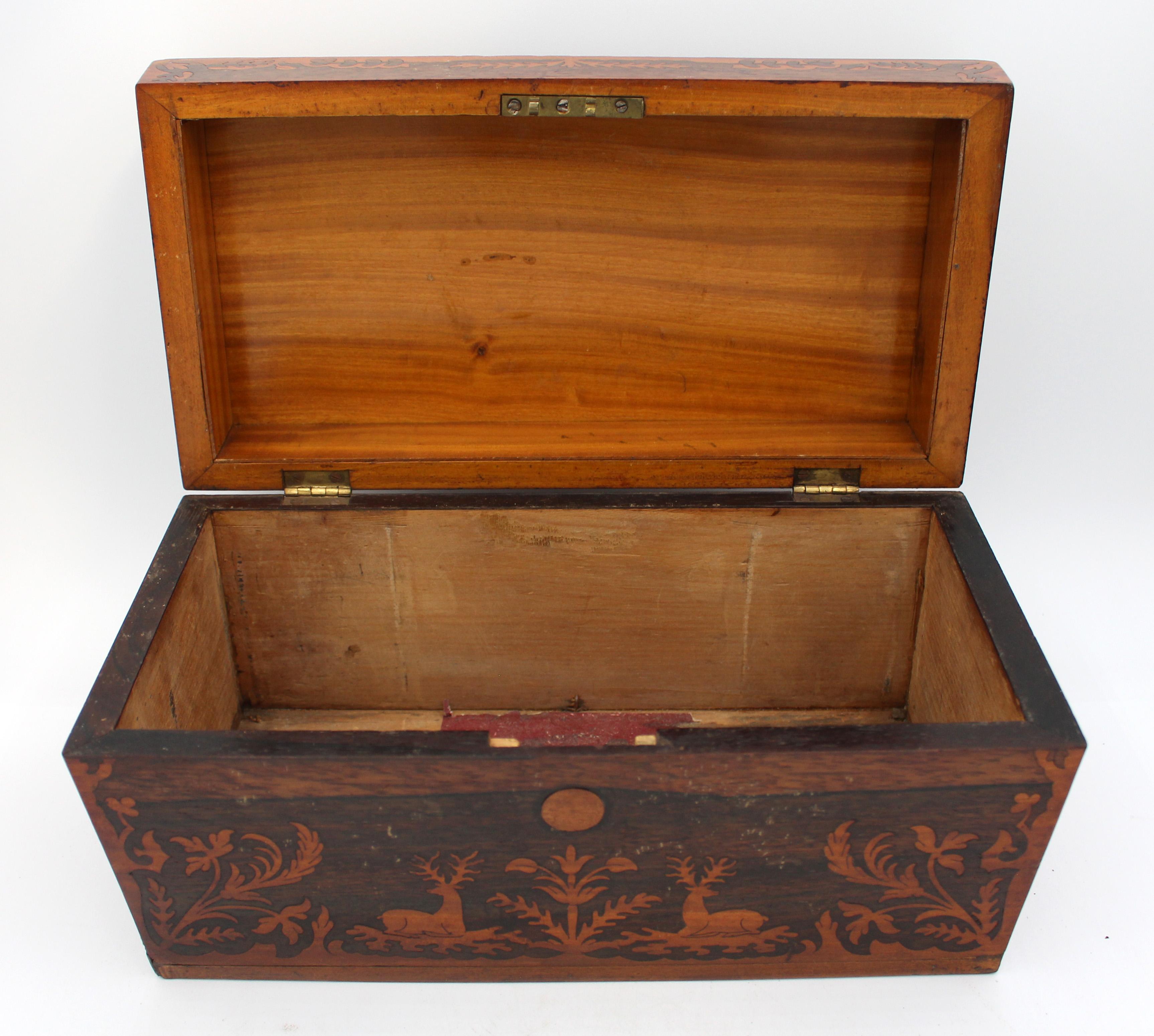 Mid-19th Century Circa 1830 English Stag & Naturalistic Box