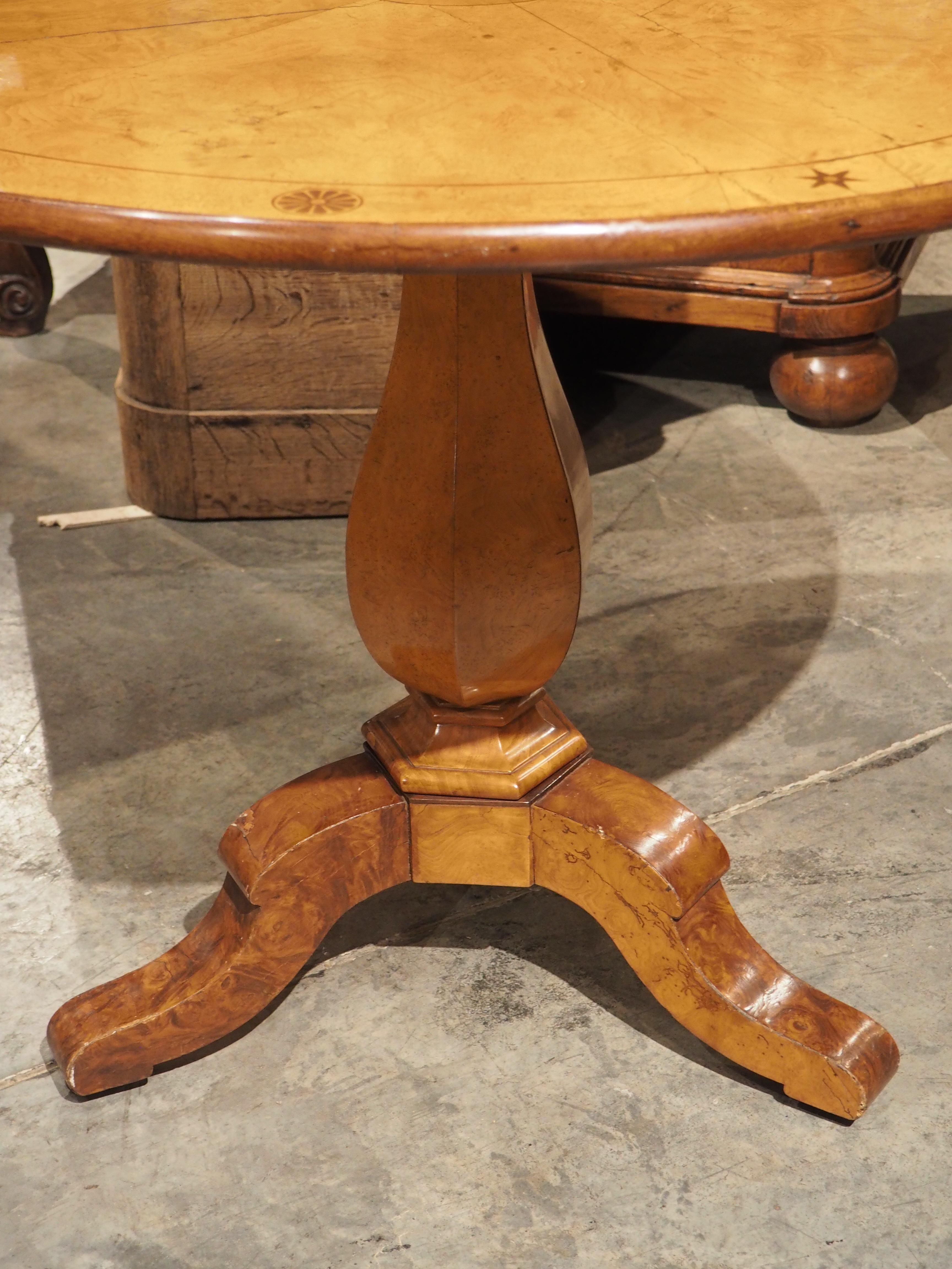 Circa 1830 Louis Philippe Tilt Top Burl Lemonwood Table from France 9