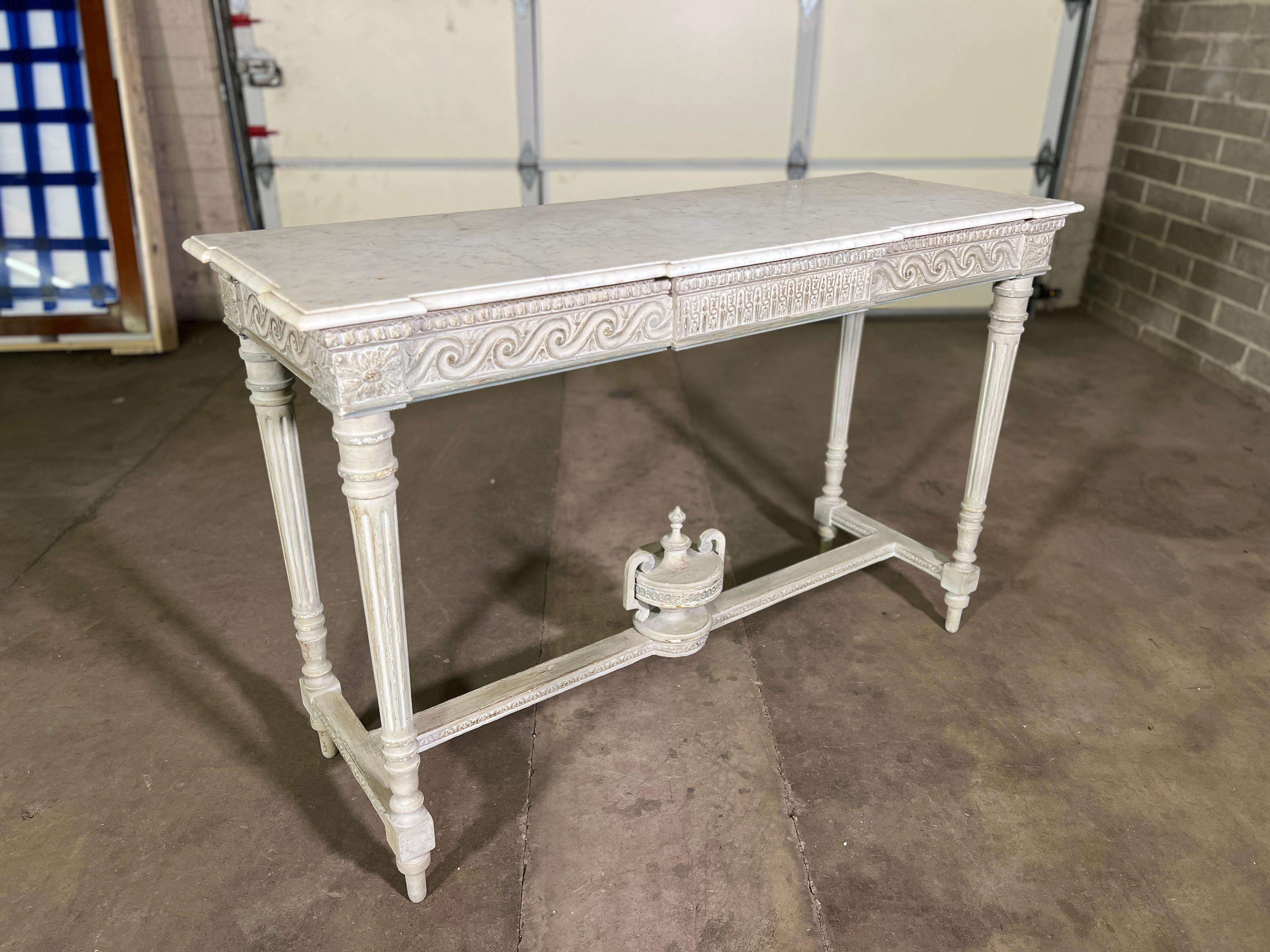 French Circa 1830 Louis XVI Style Painted Console For Sale