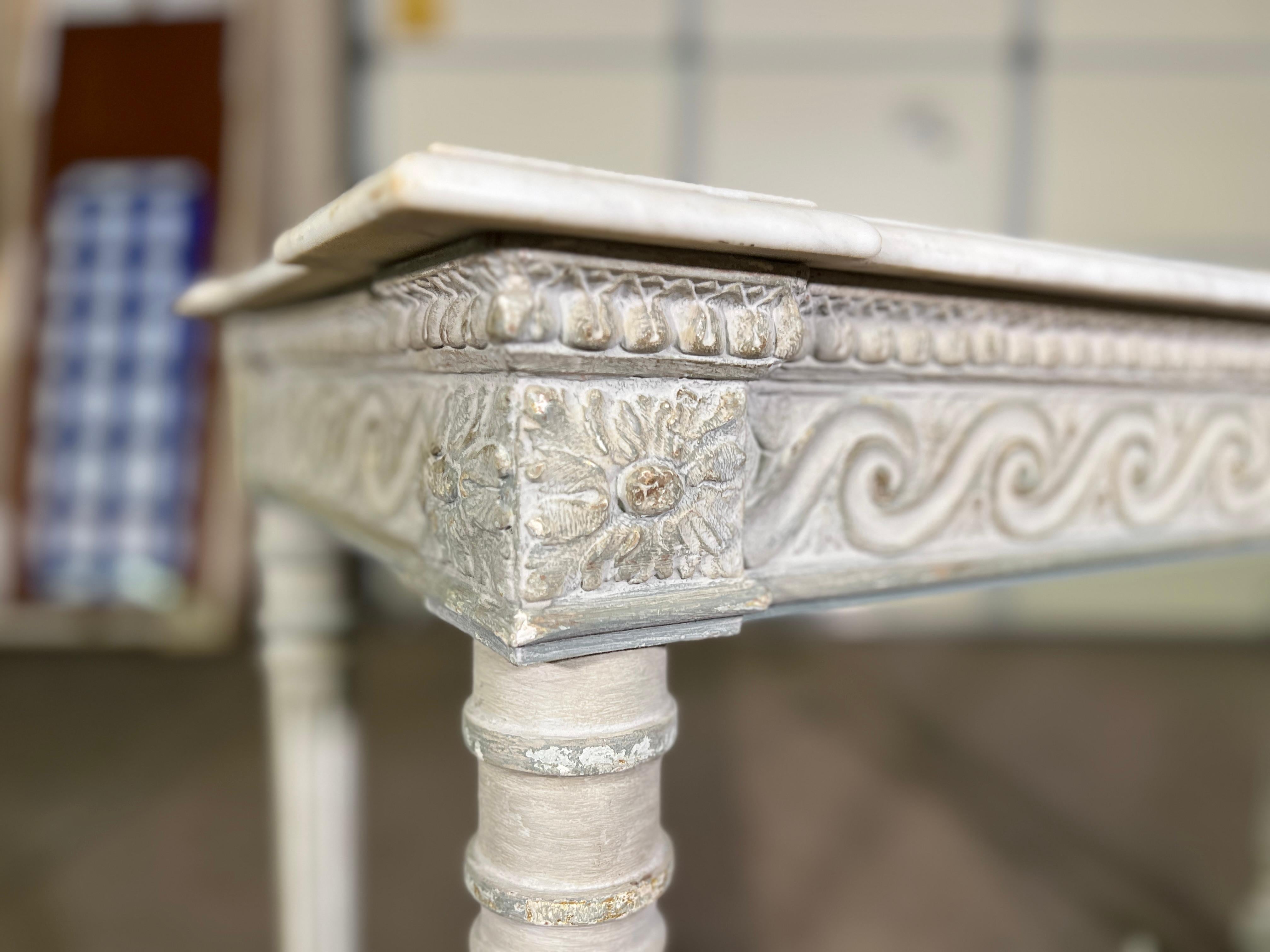 Circa 1830 Louis XVI Style Painted Console In Good Condition For Sale In Scottsdale, AZ