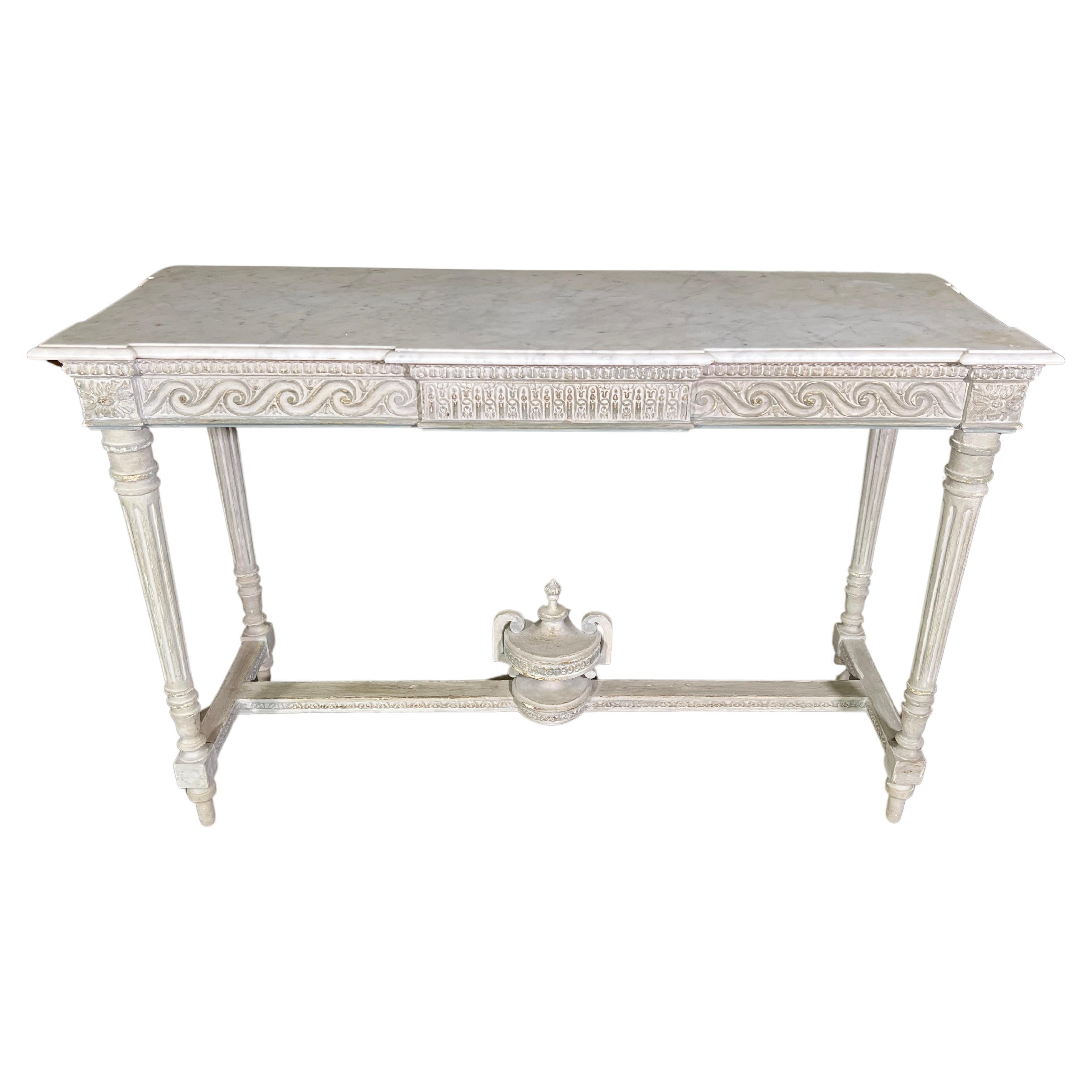 Circa 1830 Louis XVI Style Painted Console For Sale