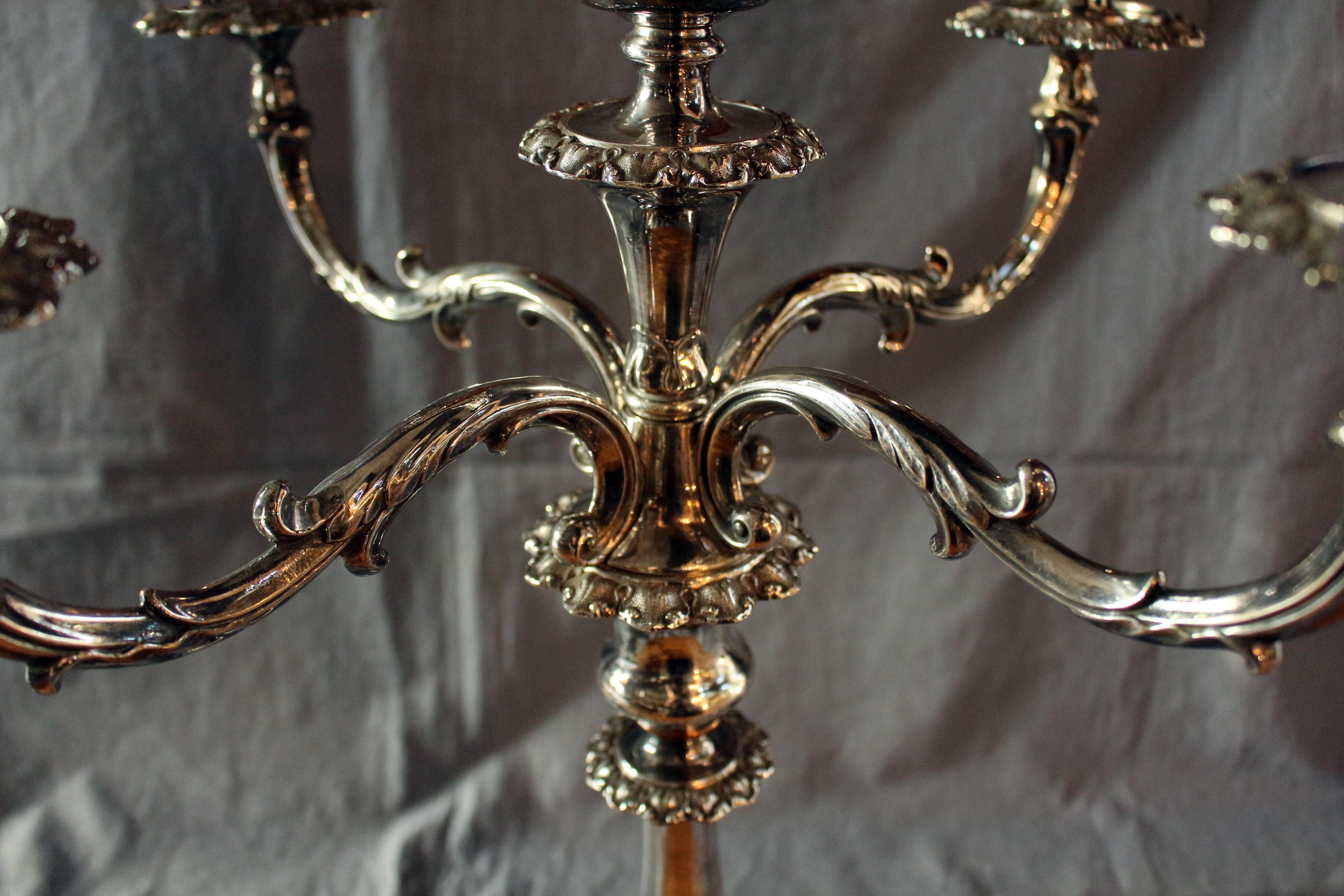 Circa 1830 Pair of Georgian Old Sheffield Plate Candelabras by Matthew Boulton 2