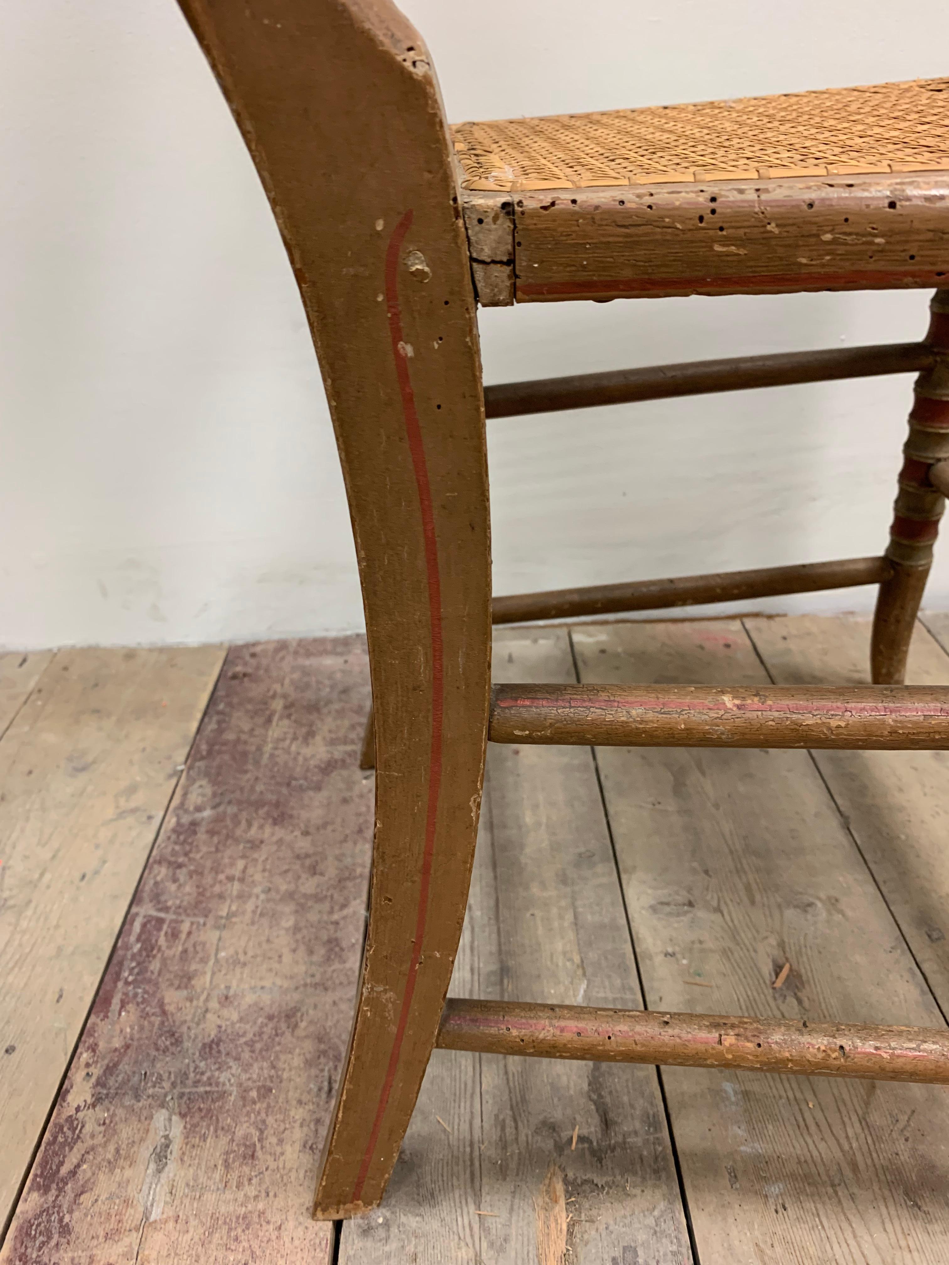 Circa 1830s 19th Century Small English Moorish Side Chair with a Caned Seat  For Sale 5