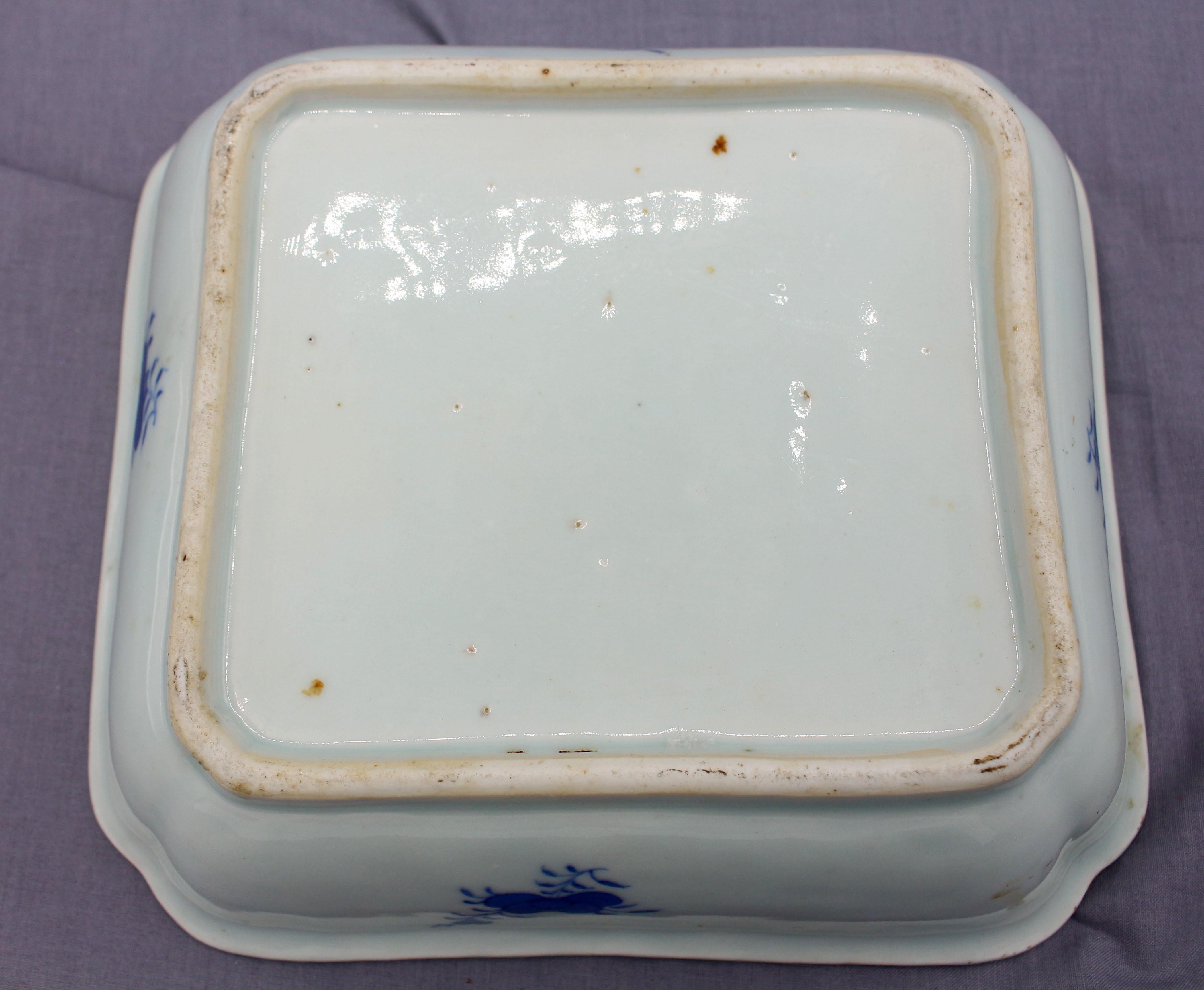 Ceramic Circa 1830s Blue Canton Associated Covered Vegetable Dish, Chinese Export For Sale