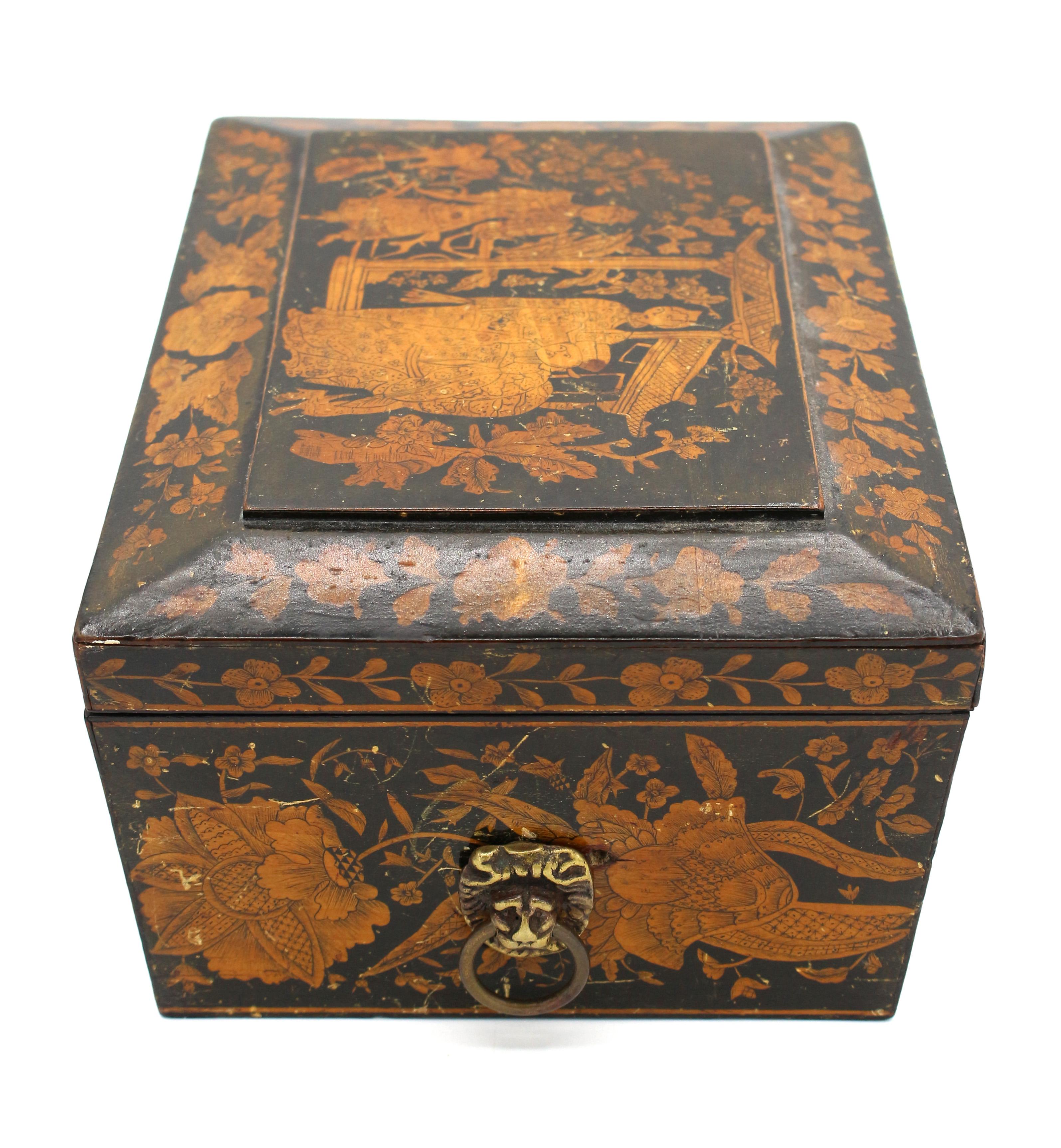 Mid-19th Century Circa 1830s English Regency to George IV Penwork Box For Sale