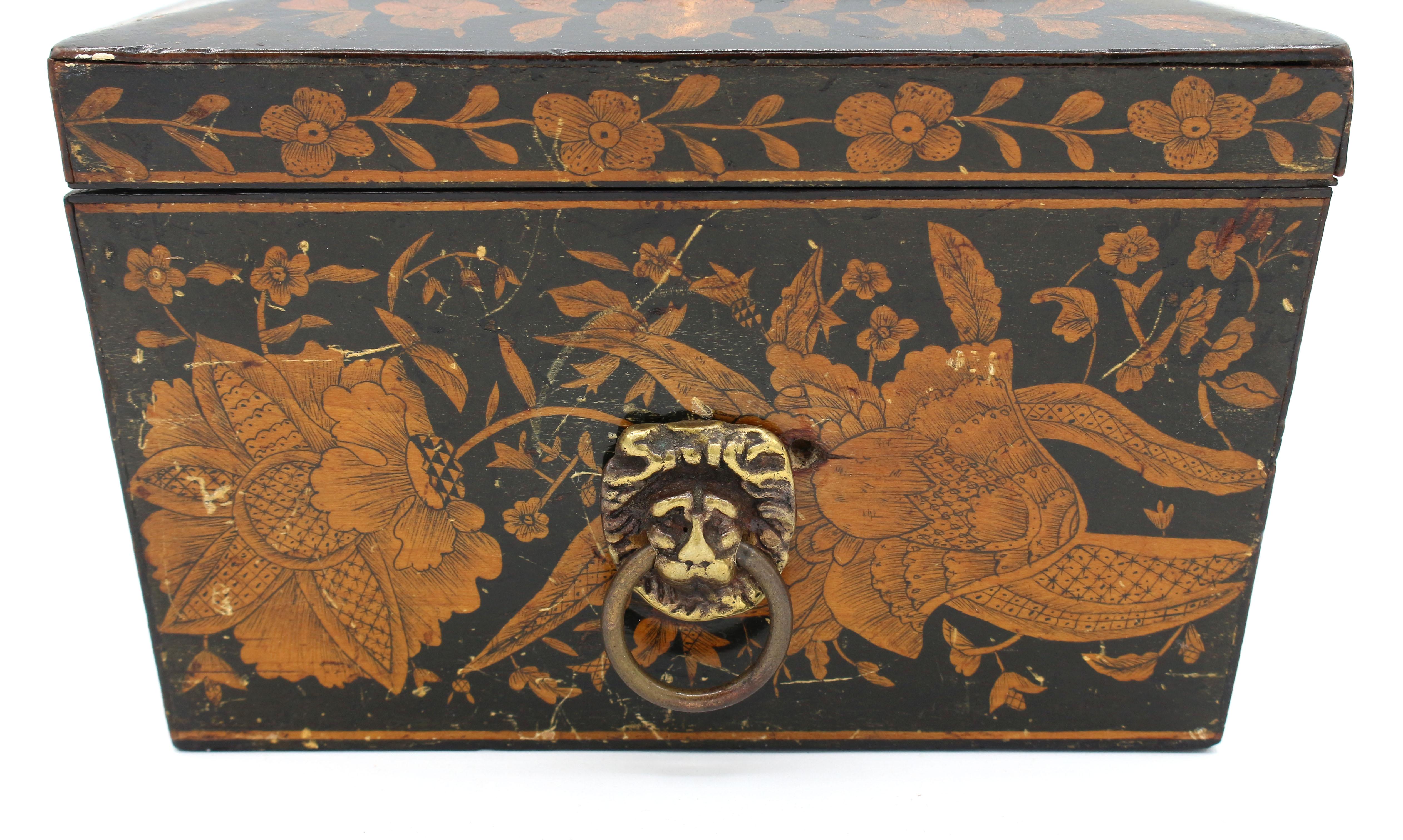 Wood Circa 1830s English Regency to George IV Penwork Box For Sale