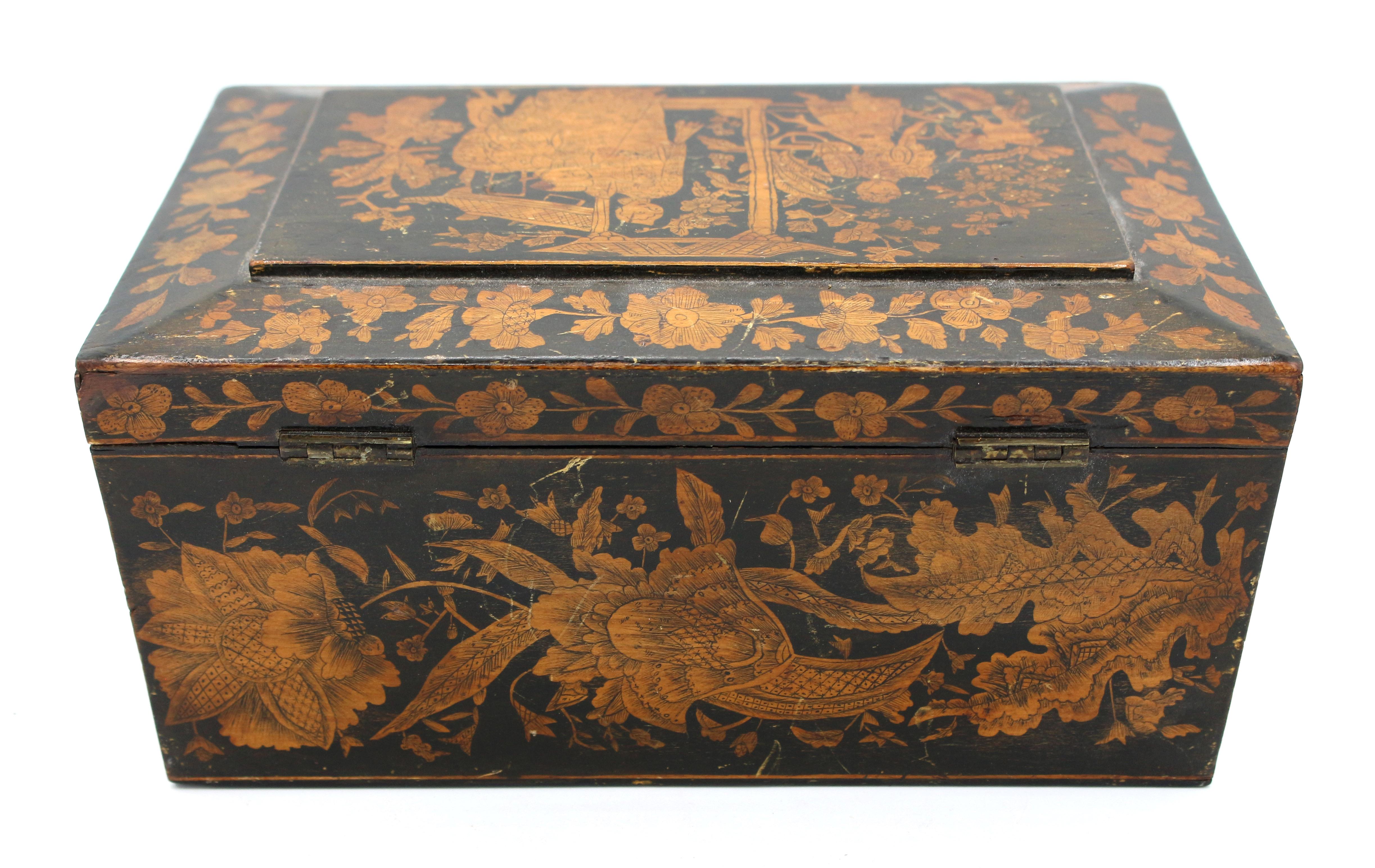 Circa 1830s English Regency to George IV Penwork Box For Sale 1