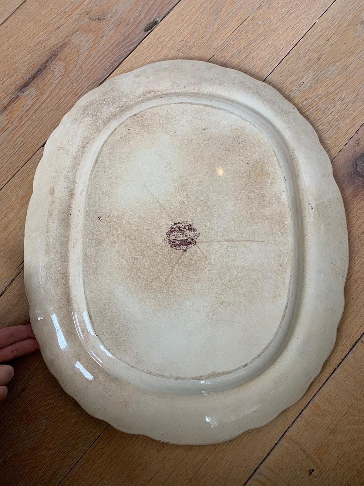 English Staffordshire Transferware Charger by Thomas Mayer Longport, circa 1830s In Good Condition For Sale In Atlanta, GA