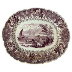 English Staffordshire Transferware Charger by Thomas Mayer Longport, circa 1830s