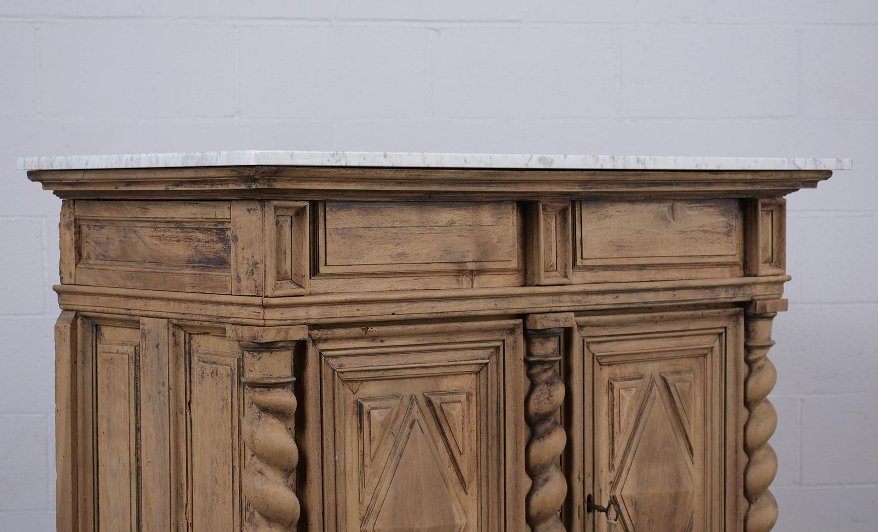 Renaissance Style Wood Bleached Buffet, circa 1830s 2