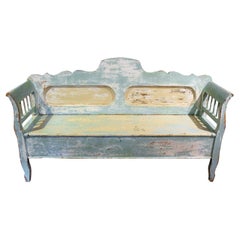 Circa 1835-45 Swedish Painted Lift-Seat Storage Bench