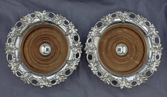 Circa 1835 Pair of English Old Sheffield Plate Wine Coasters