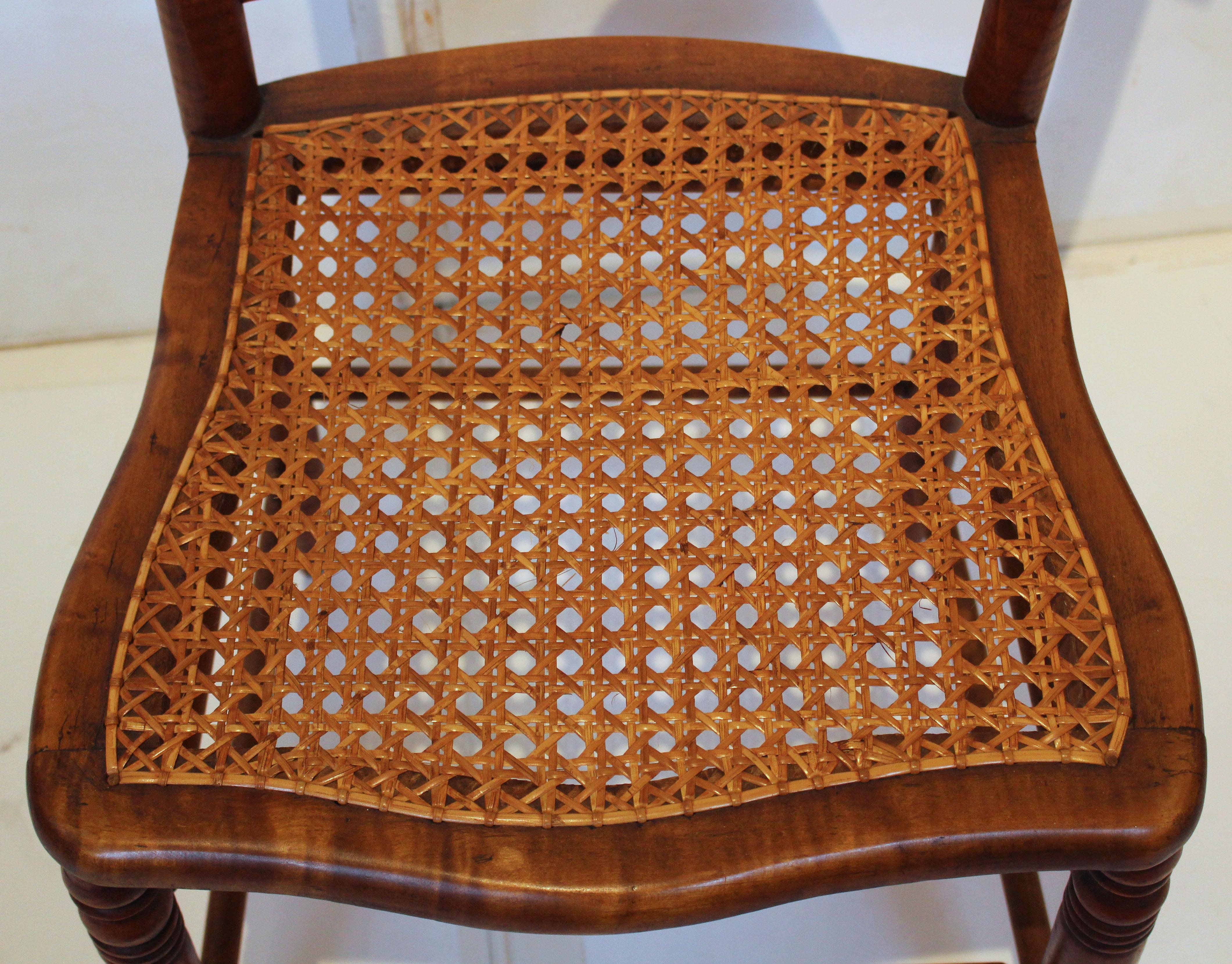 Mid-19th Century Circa 1835 Set of 6 American Late Classical Period Tiger Maple Side Chairs For Sale