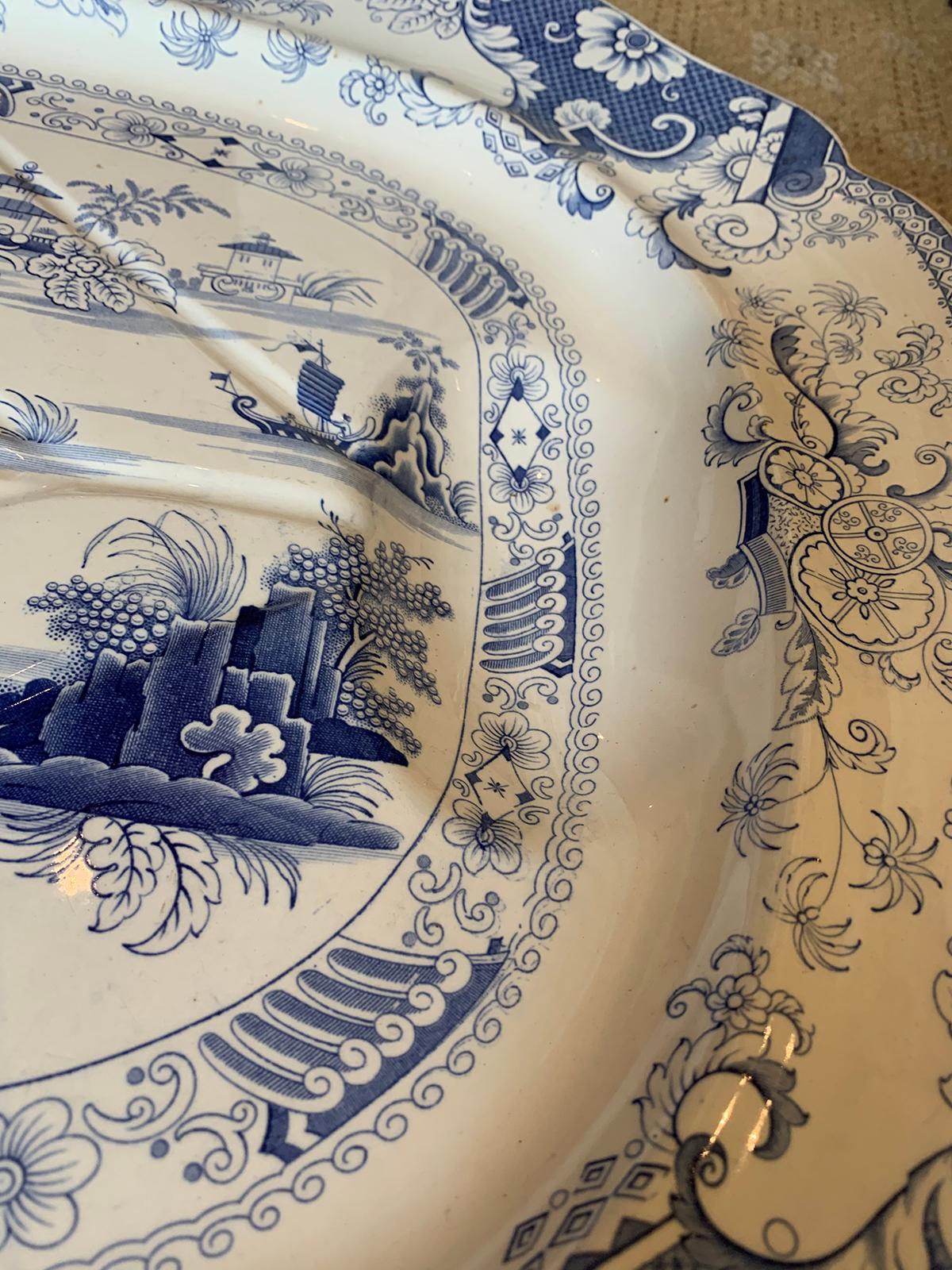 Staffordshire Charger in Penang Pattern by John Ridgway & Co, Marked, circa 1835 1