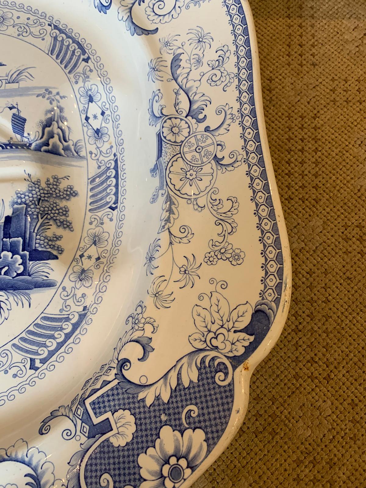 Staffordshire Charger in Penang Pattern by John Ridgway & Co, Marked, circa 1835 2