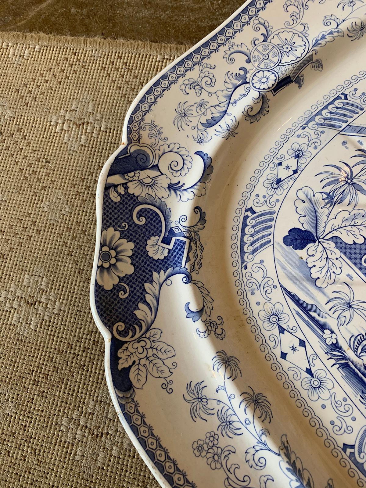 Staffordshire Charger in Penang Pattern by John Ridgway & Co, Marked, circa 1835 4