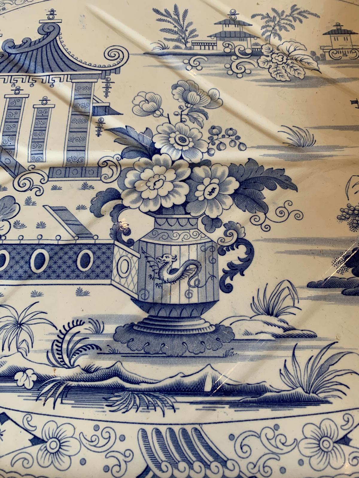 English Staffordshire Charger in Penang Pattern by John Ridgway & Co, Marked, circa 1835