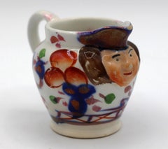 Circa 1840-60 Gaudy Welsh Face Spout Miniature Jug