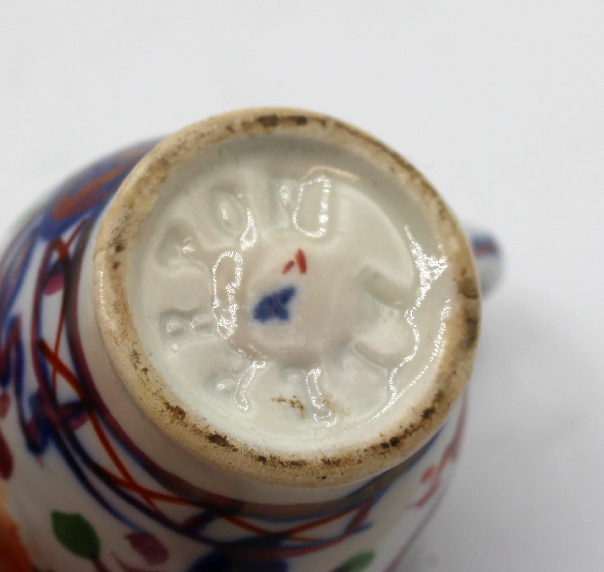 Gaudy Welsh Face Spout Miniatur-Krug, um 1840-60 (Britisch) im Angebot