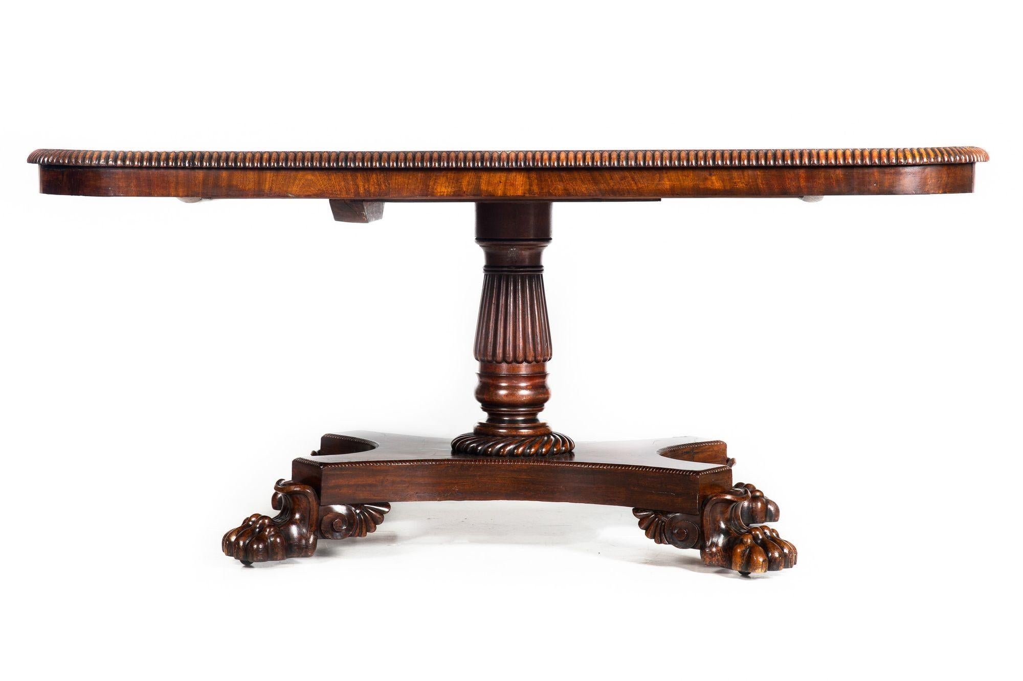 Canvas Circa 1840 English William IV Flame Mahogany Tilting Breakfast Table For Sale