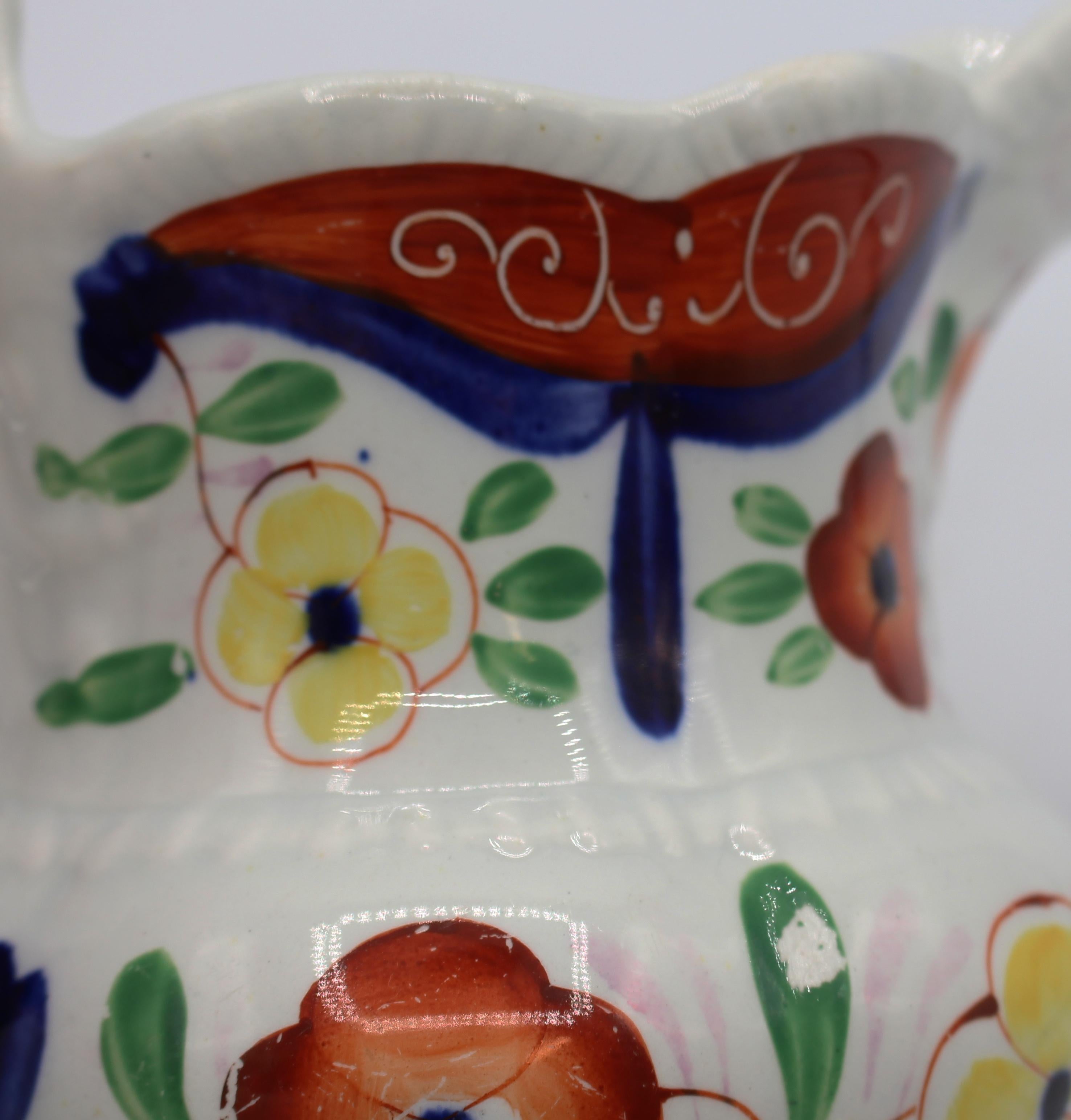 British circa 1840 Gaudy Welsh Pearlware Jug For Sale