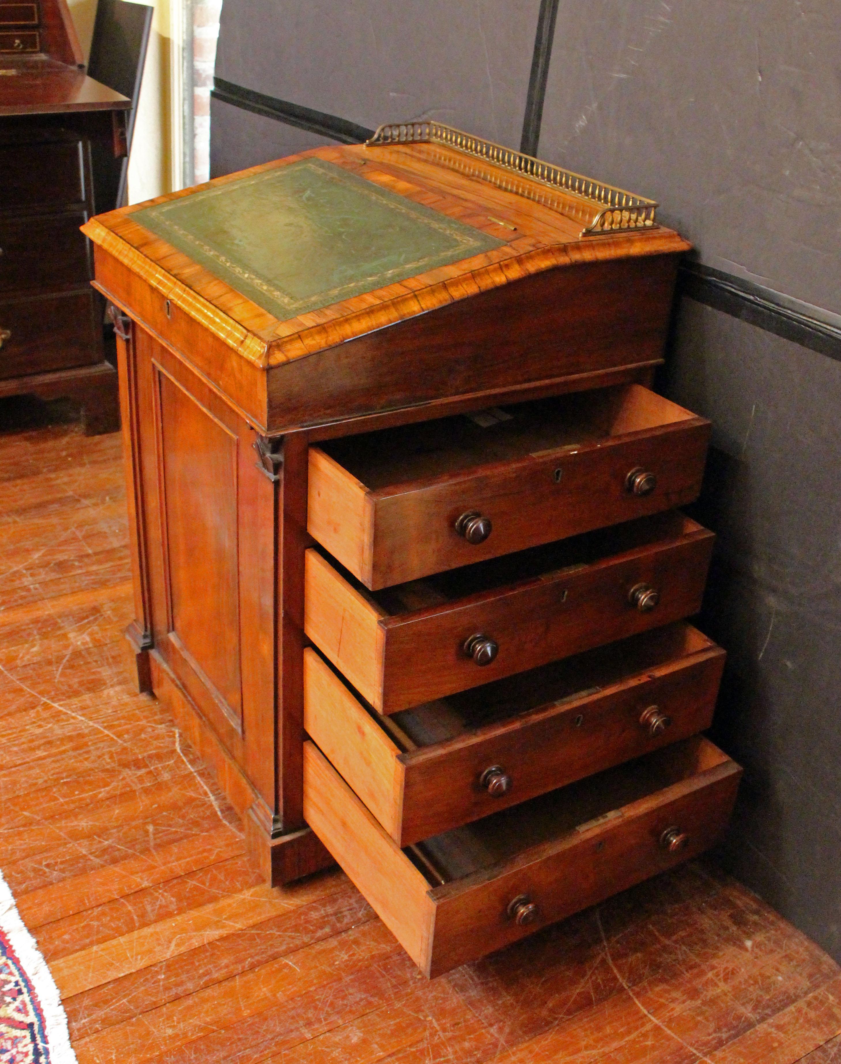 Mid-19th Century Circa 1840 Irish Davenport Desk by J.J. Byrne
