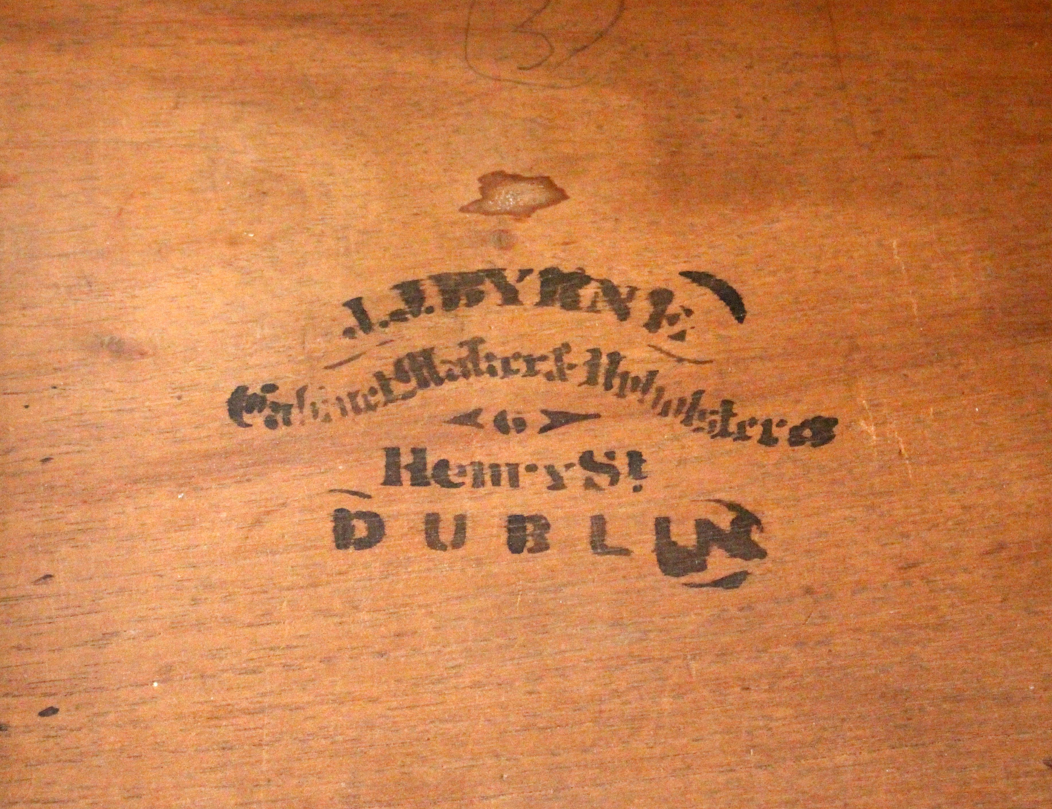 Brass Circa 1840 Irish Davenport Desk by J.J. Byrne