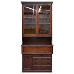 Lambs of Manchester Library Bookcase Secretaire Desk with Ice Bucket circa 1840