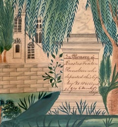 Circa 1840 Large Fenton Family Memorial Watercolor