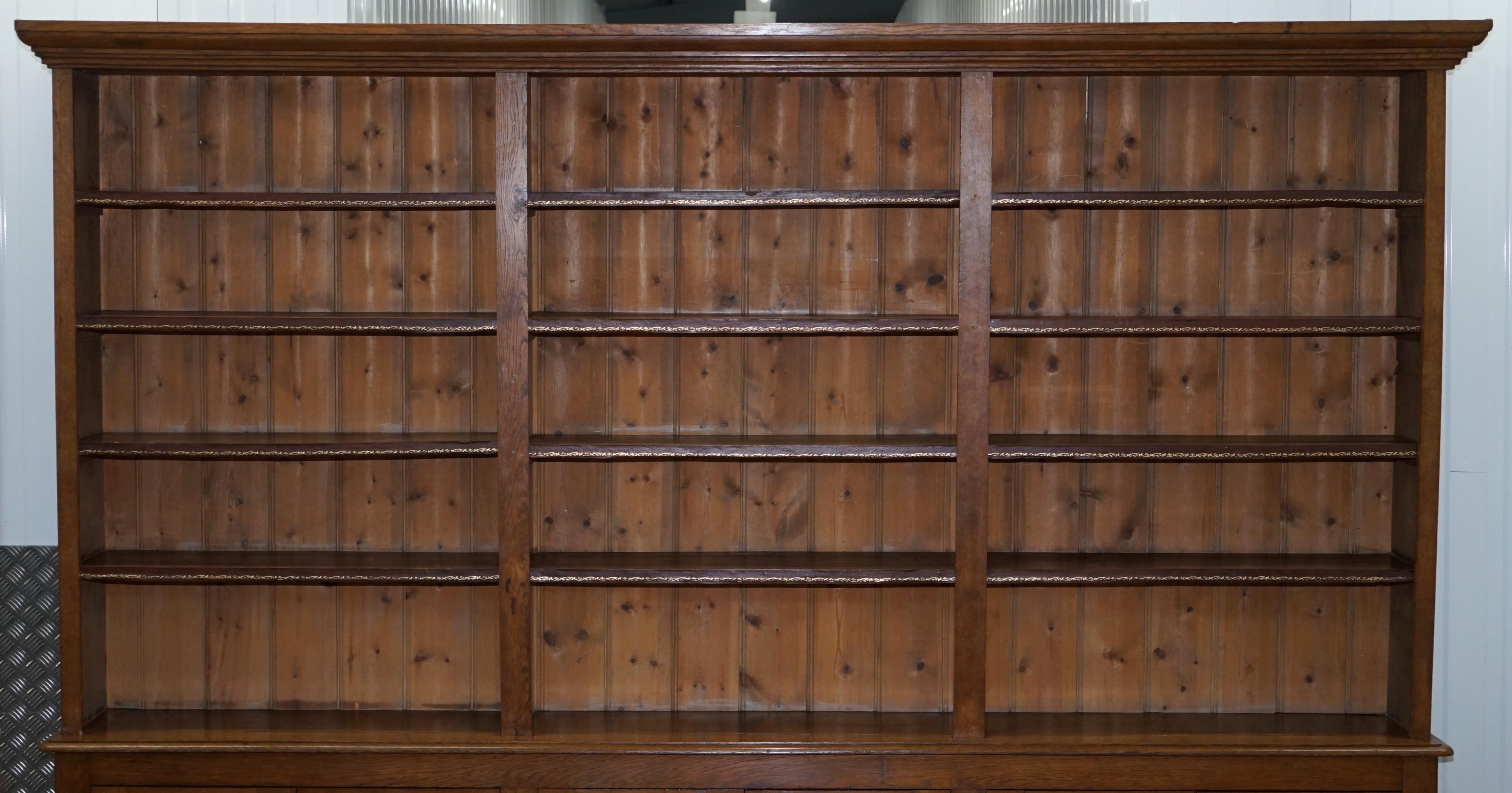 Mid-19th Century Solid English Oak Library Bookcase Gothic Pugin Style, circa 1840