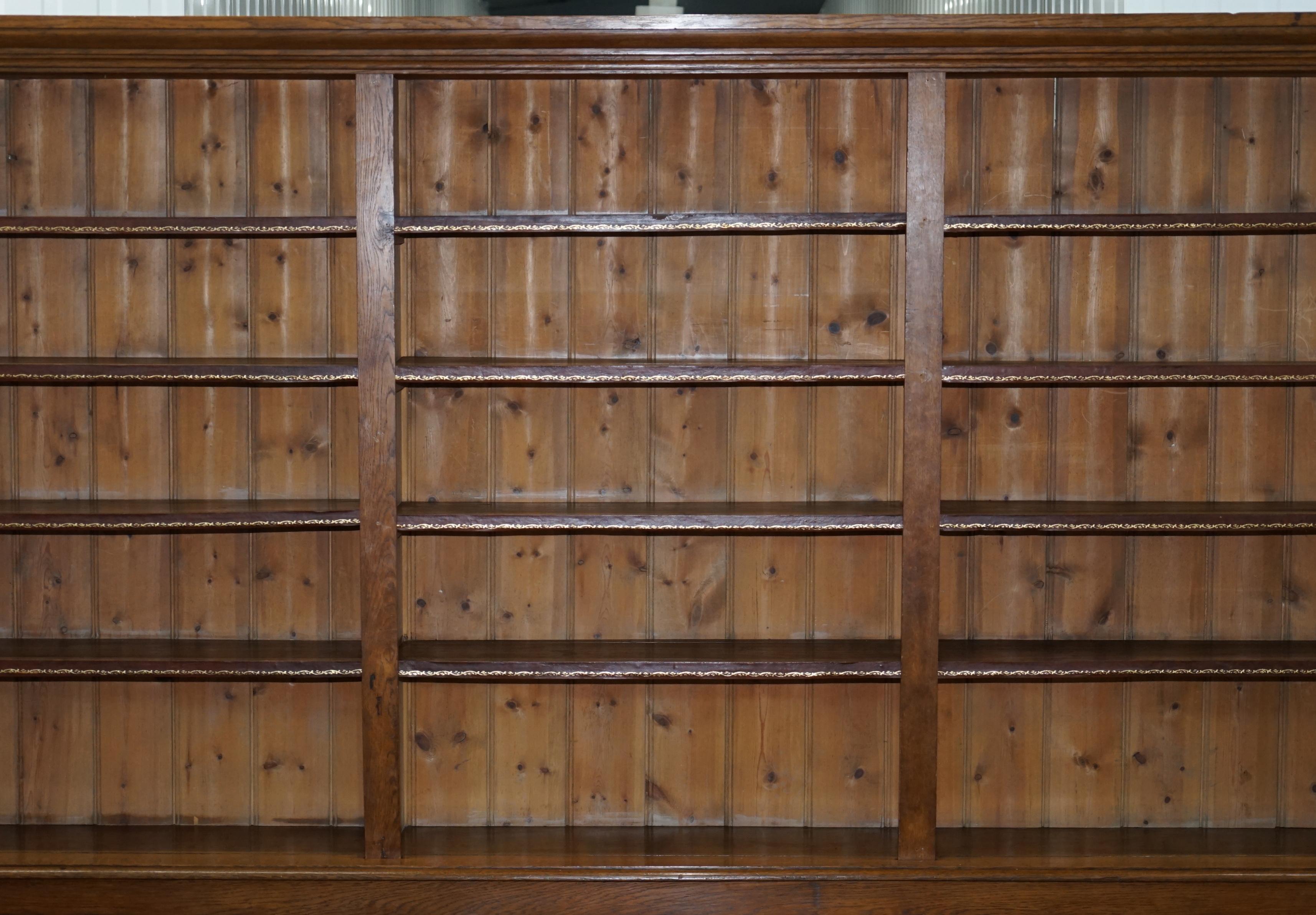 Solid English Oak Library Bookcase Gothic Pugin Style, circa 1840 3