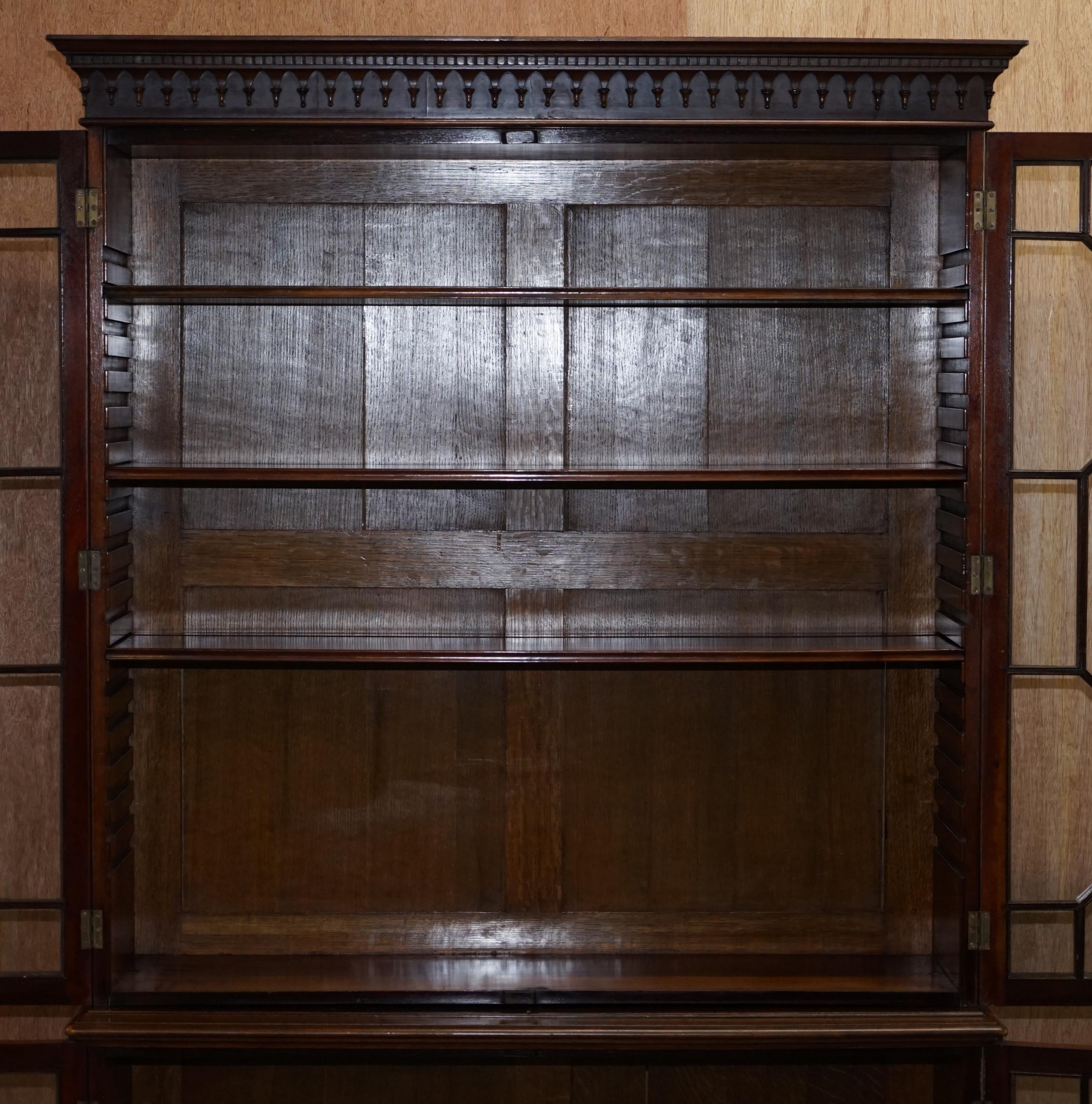Solid Mahogany Astral Water Glazed Victorian Library Bookcase, circa 1840 9