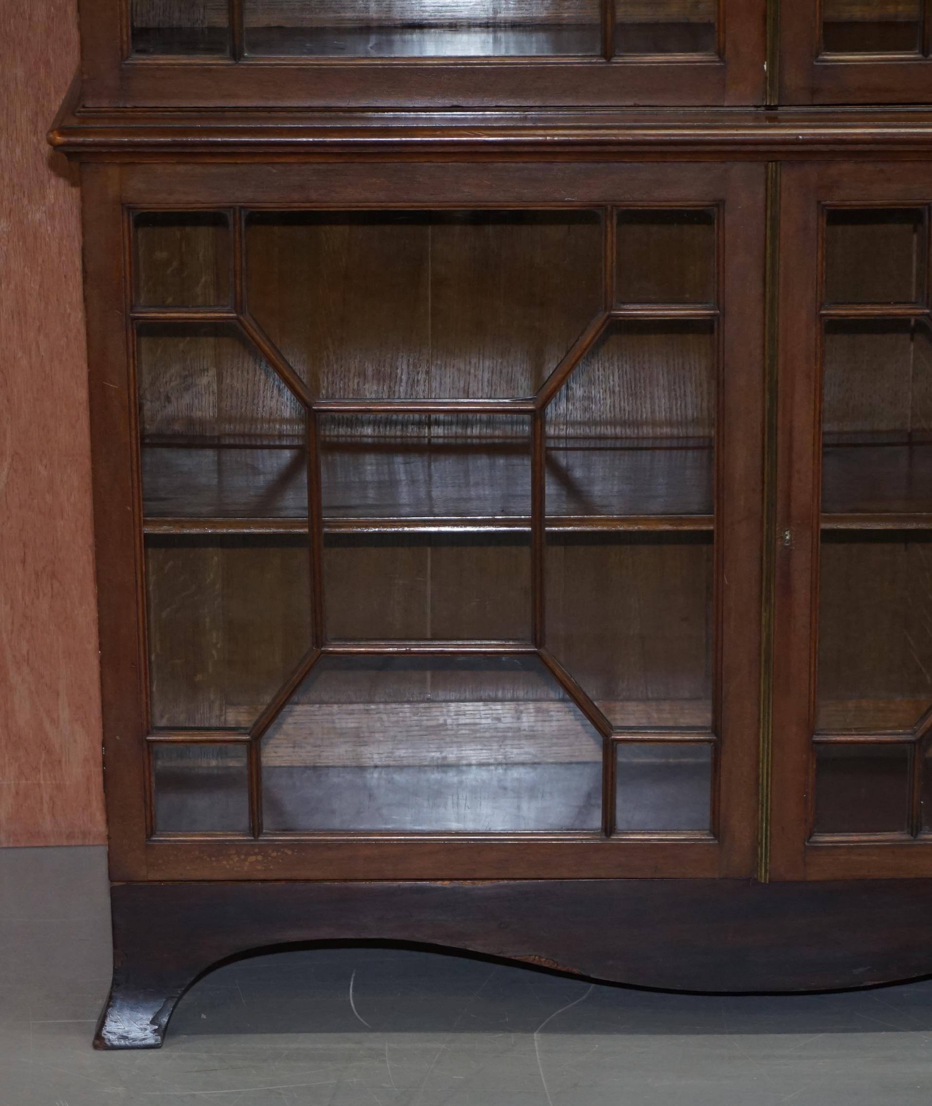 Hand-Crafted Solid Mahogany Astral Water Glazed Victorian Library Bookcase, circa 1840