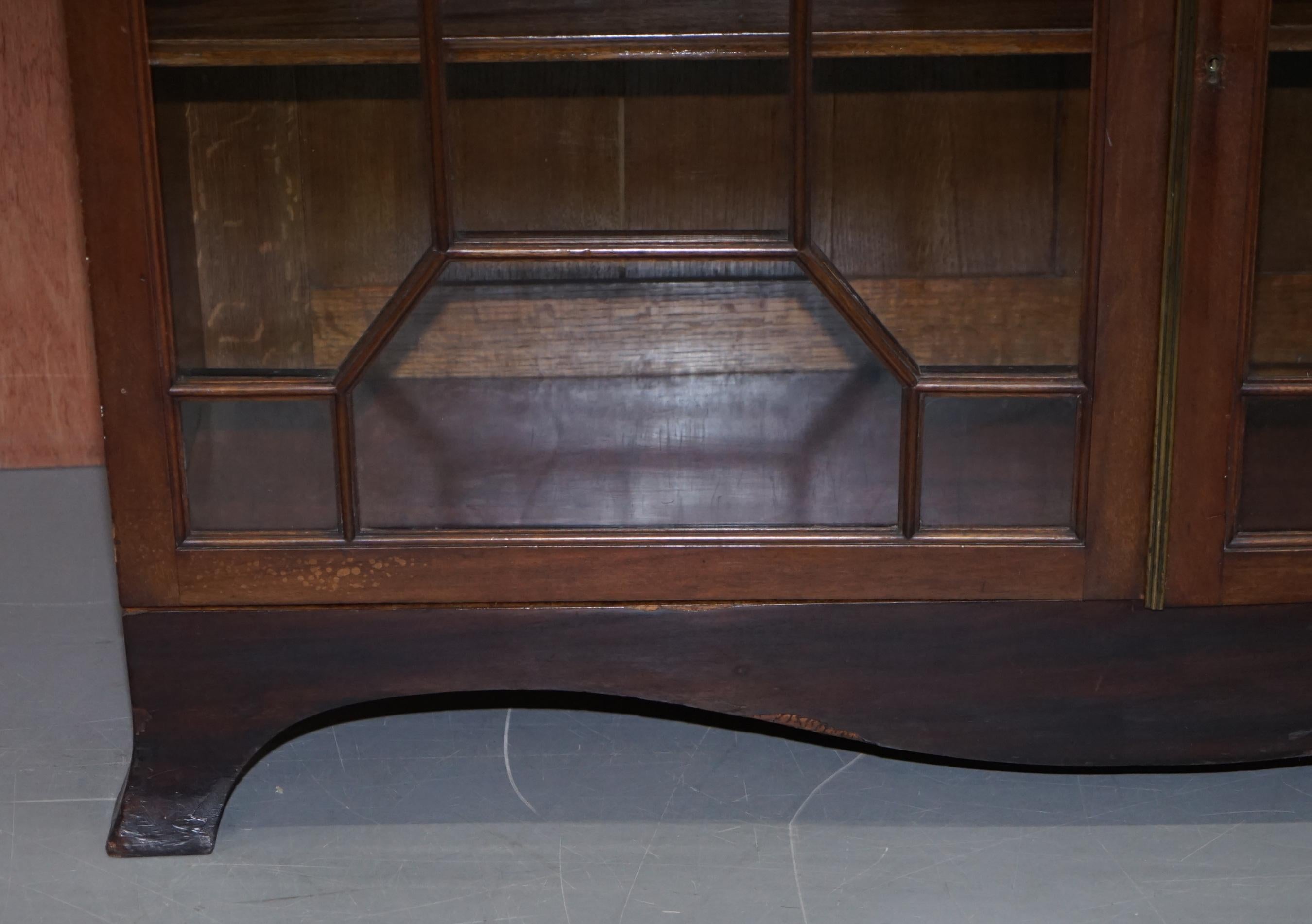Mid-19th Century Solid Mahogany Astral Water Glazed Victorian Library Bookcase, circa 1840