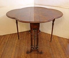 Circa 1840s English Turtle Top Walnut Sutherland Table
