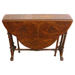 Circa 1840s English Turtle Top Walnut Sutherland Table