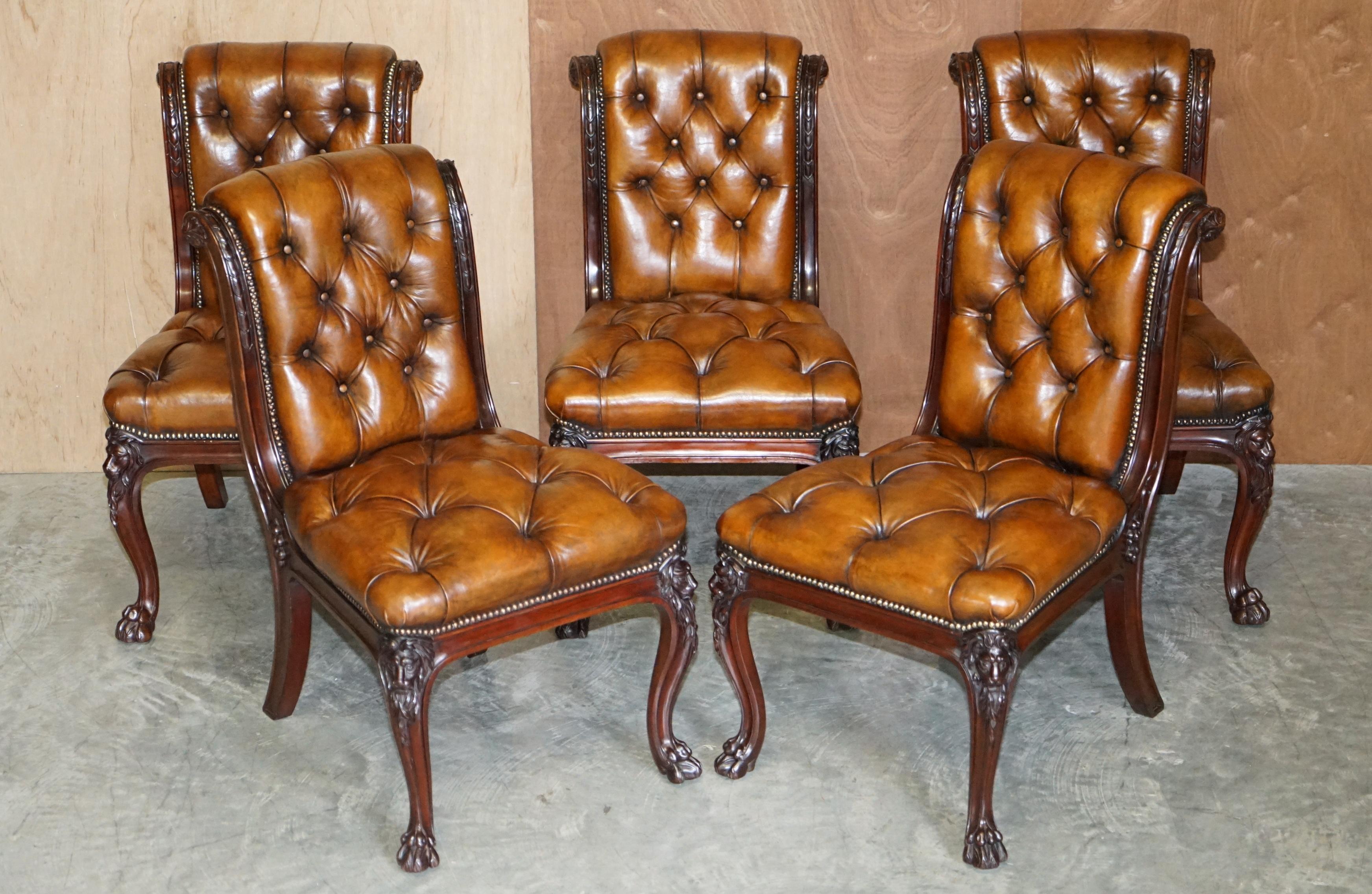 We are delighted to offer this very rare and important suite of five fully restored C Hindley & Son’s dining chairs circa 1844-1845

These are a very important and substantial set of chairs, they have been fully restored to include being stripped