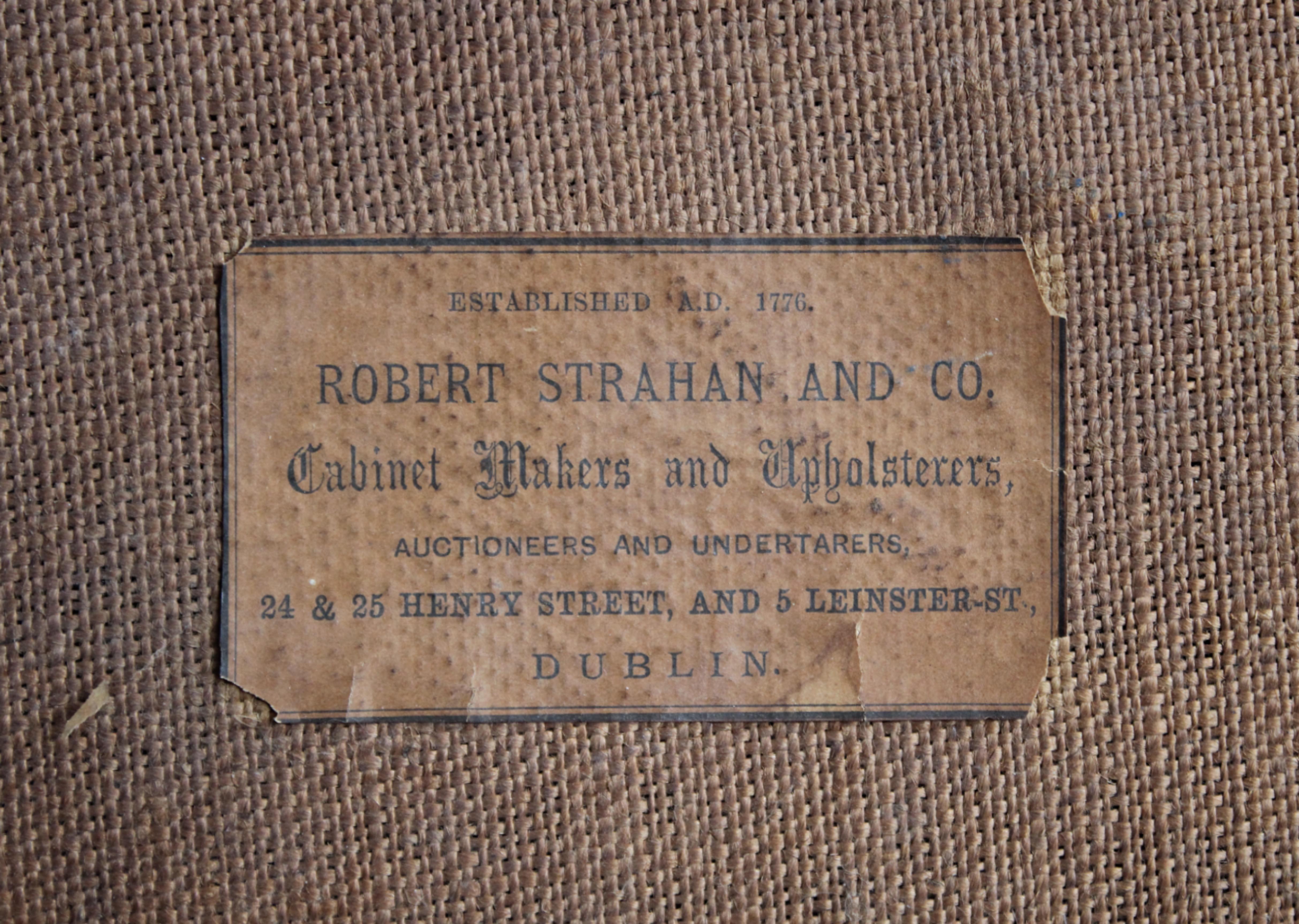 Circa 1845 Robert Strahan & Co Ireland Dublin Red Leather Armchair, Elveden Hall For Sale 10