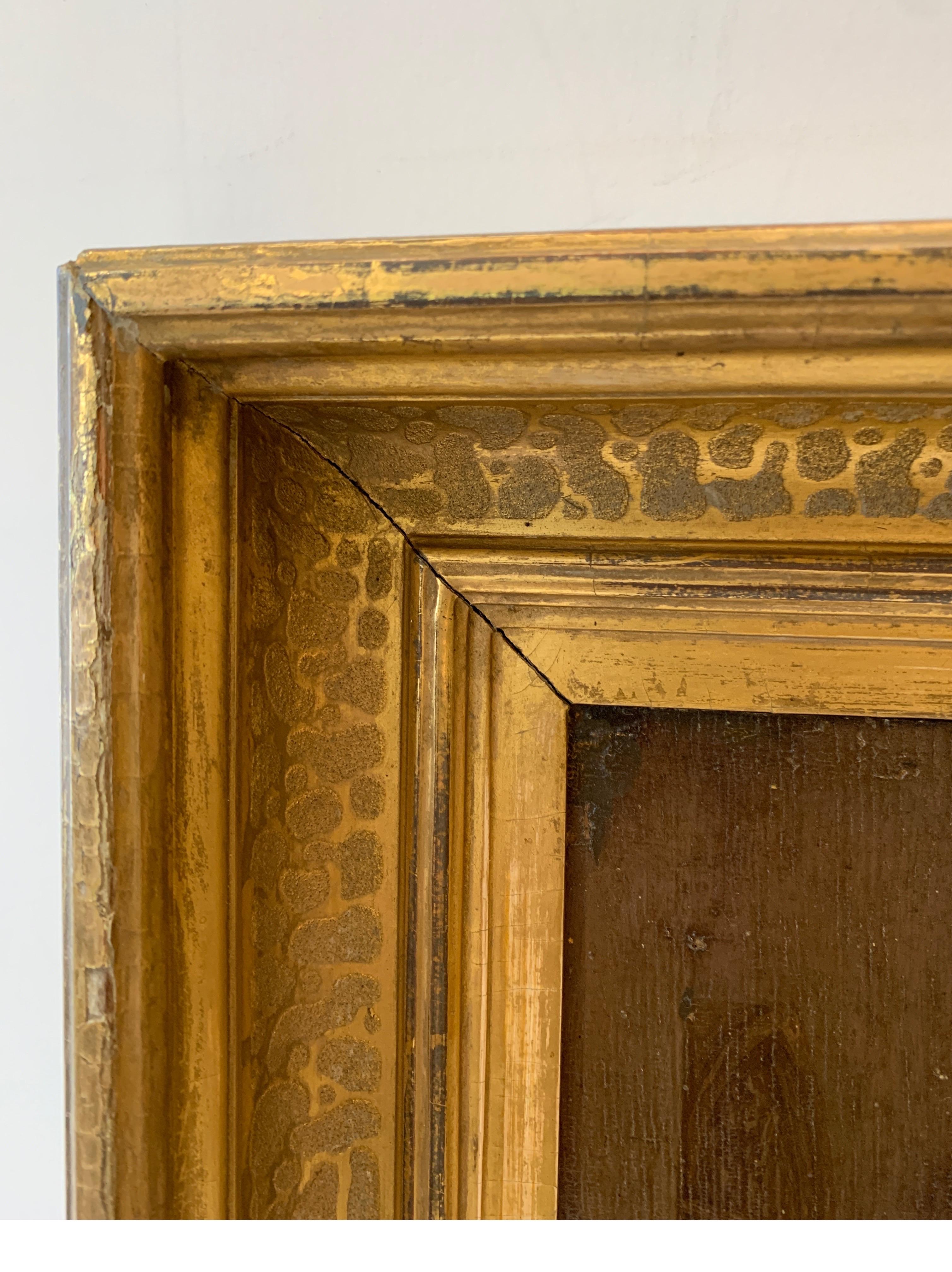 Peinture à l'huile sur papier représentant un cavalier:: huile sur papier appliquée sur bois dans un cadre en bois doré:: vers 1850 4