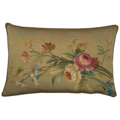 Cuscino Aubusson francese antico del 1850 circa