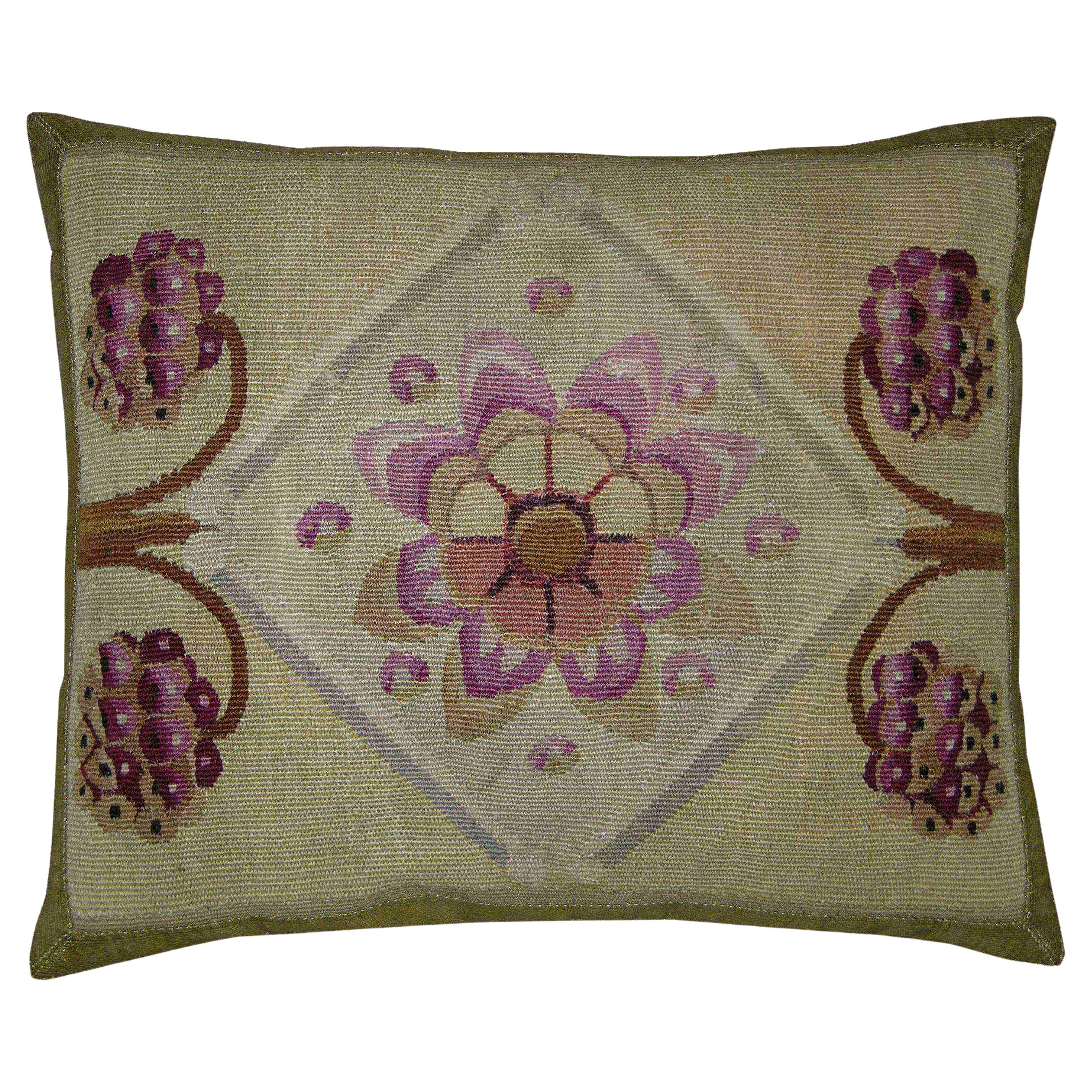 Circa 1850 Antique French Aubusson Pillow