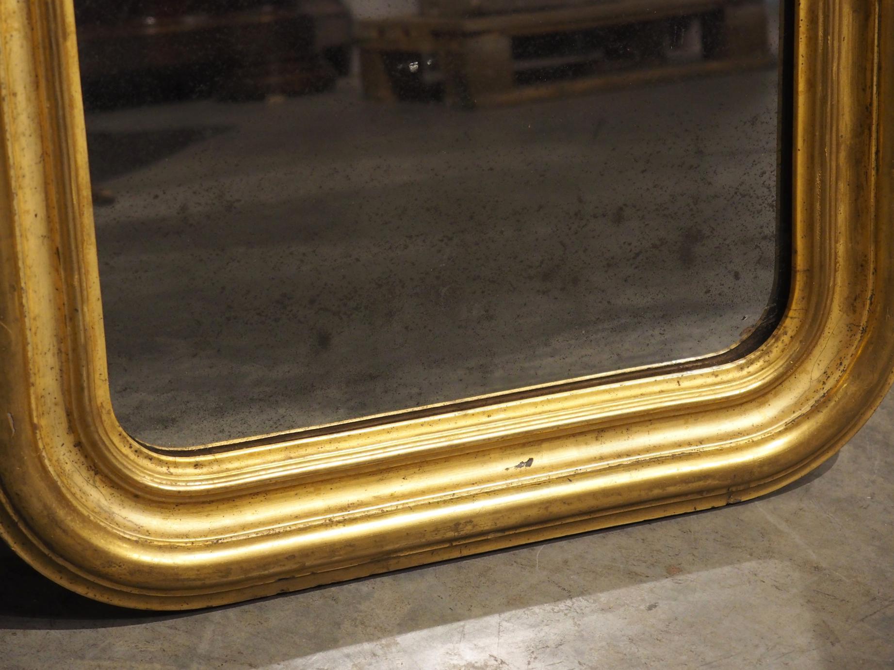 Circa 1850 Antique Giltwood Louis Philippe Mirror from France For Sale 8