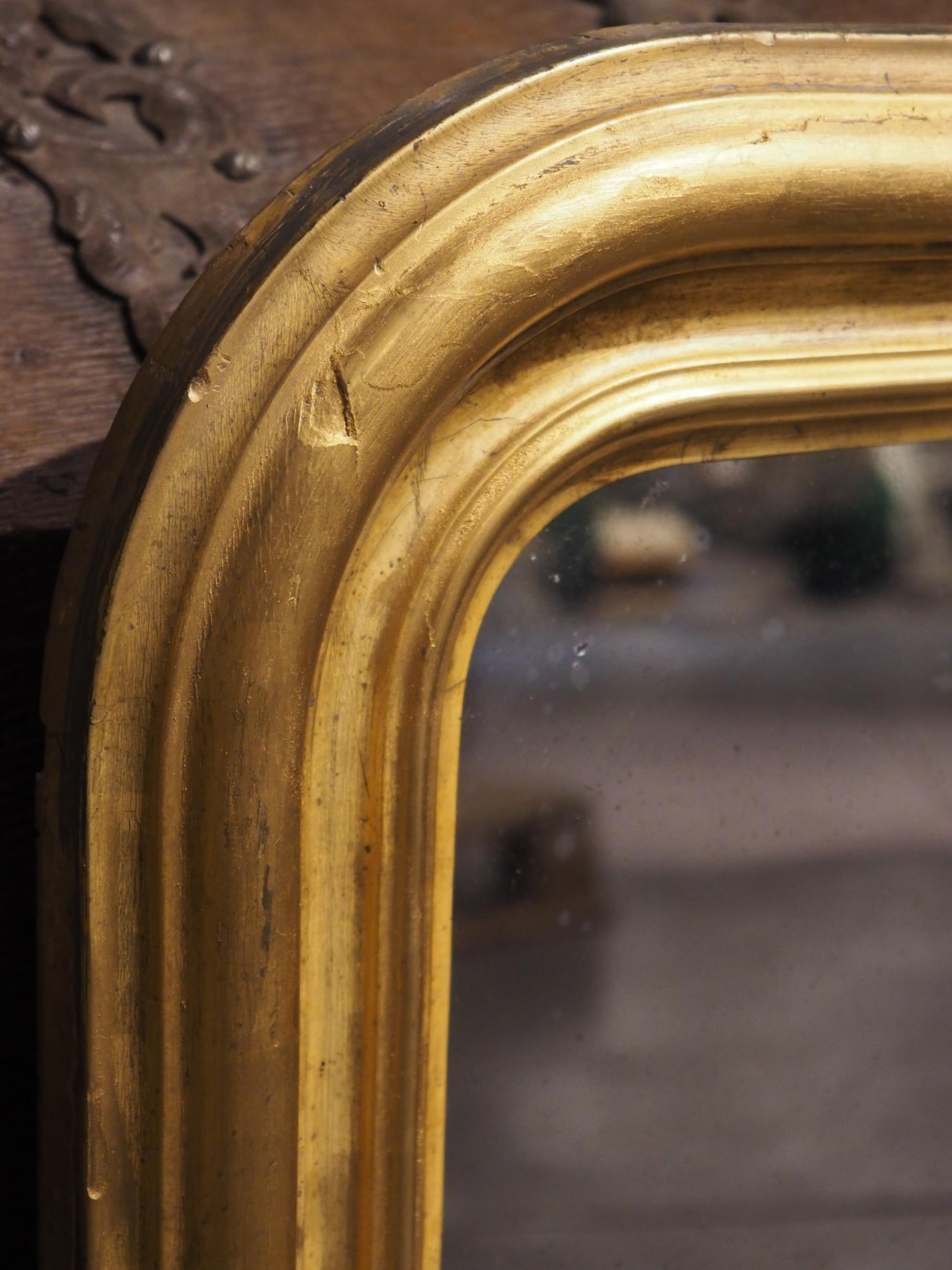 Circa 1850 Antique Giltwood Louis Philippe Mirror from France For Sale 10