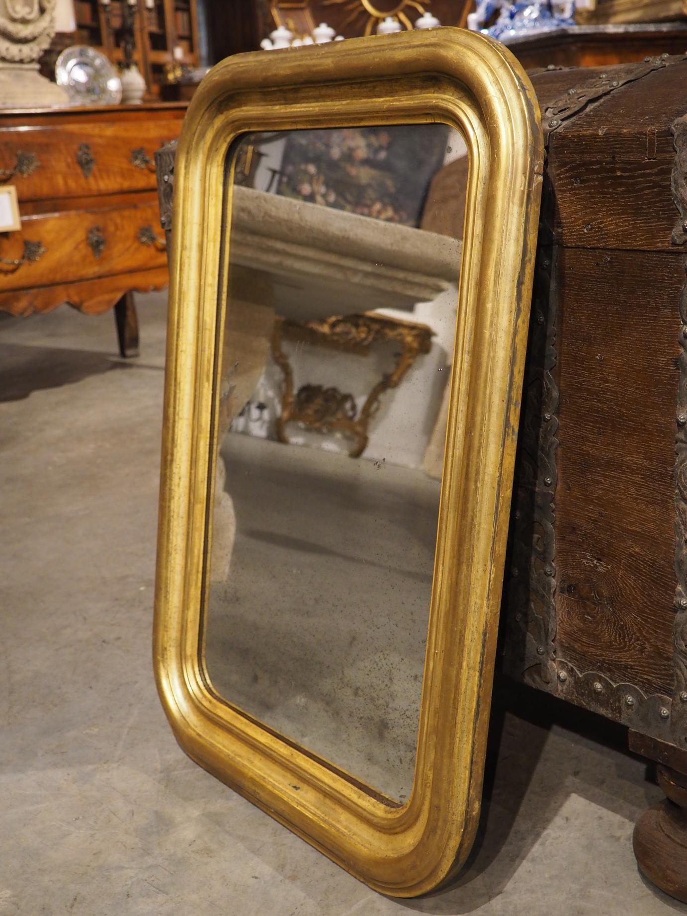 Circa 1850 Antique Giltwood Louis Philippe Mirror from France For Sale 12