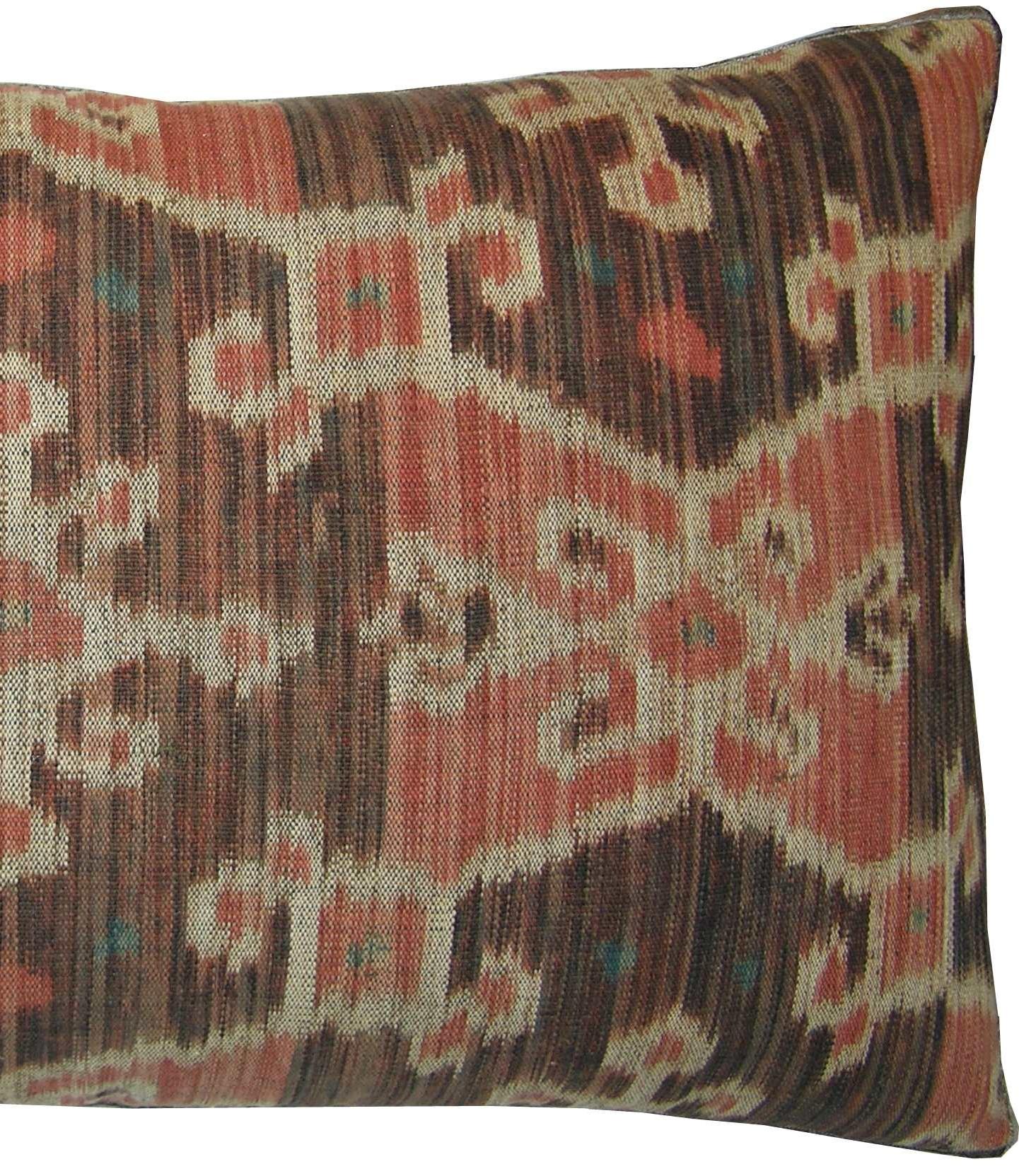 Empire Circa 1850 Antique Ikat Pillow For Sale