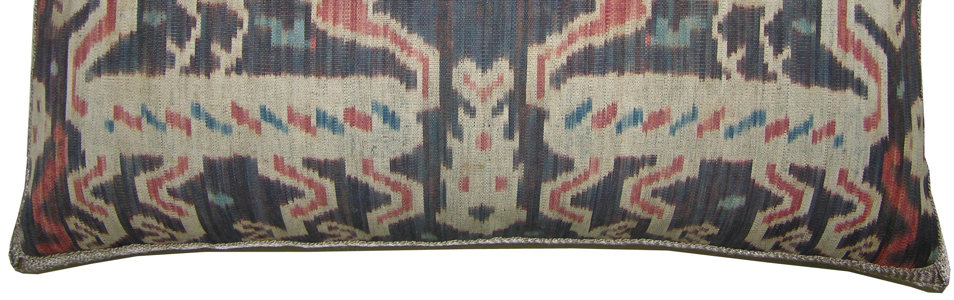 Unknown Circa 1850 Antique Ikat Tapestry Pillow For Sale